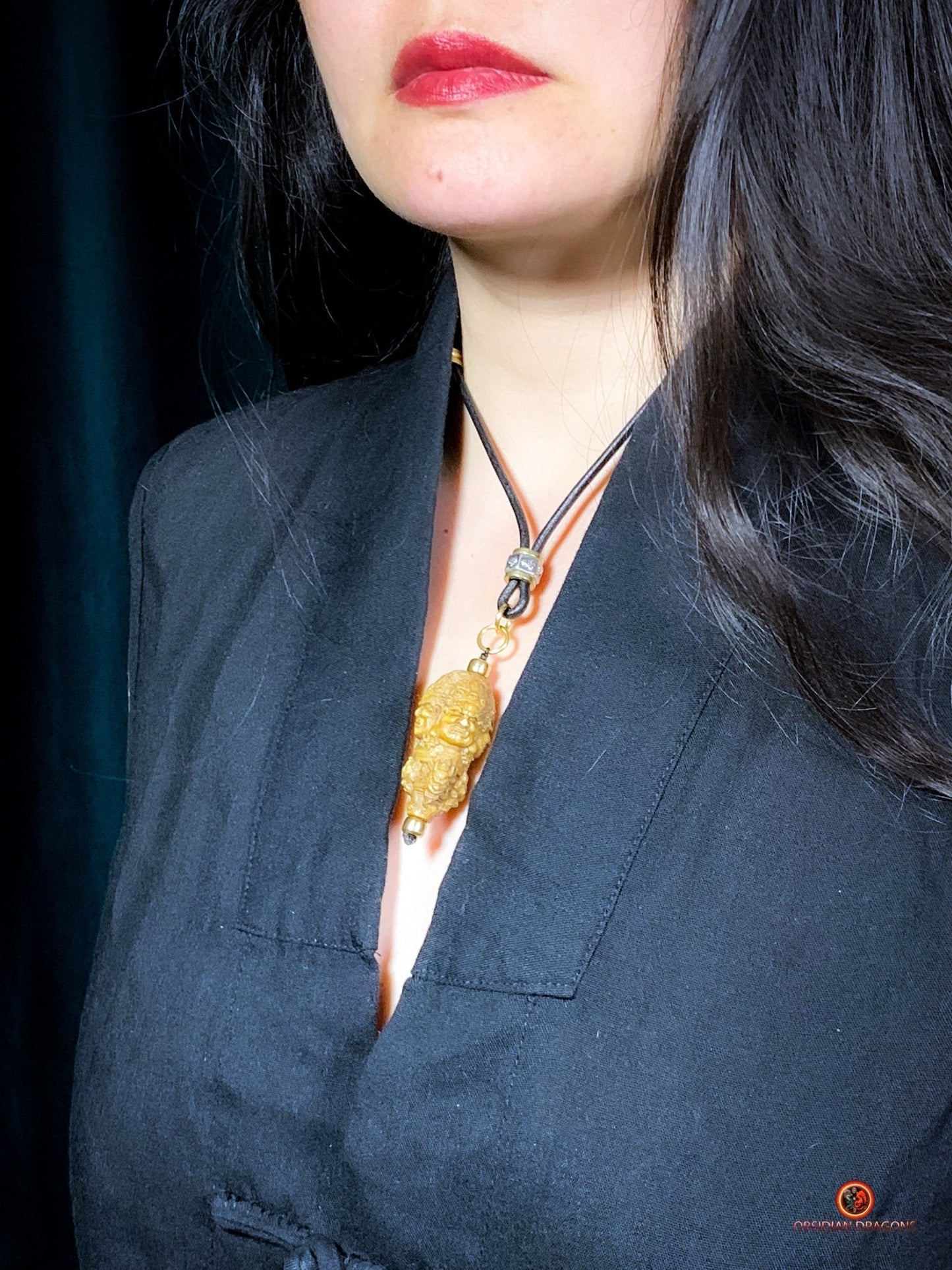 amulette bouddhiste des 4 Dharmapalas- Bois de cerf - Purification | obsidian dragons