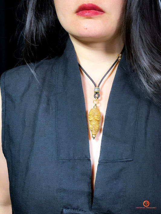 amulette bouddhiste des 4 Dharmapalas- Bois de cerf - Purification | obsidian dragons