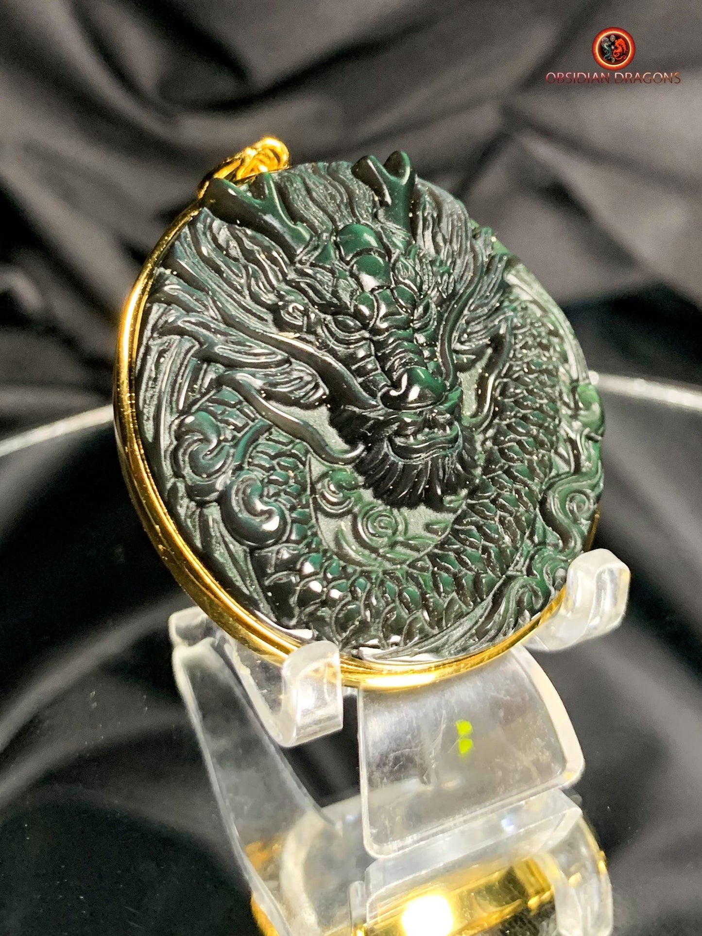 Amulette Dragon en Obsidienne Naturelle - Bijou Ésotérique | obsidian dragons