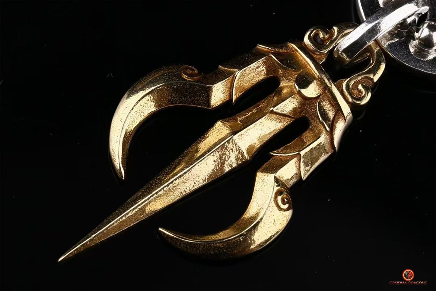 Amulette de protection tibétaine - Pendentif Dorje et stupas | obsidian dragons