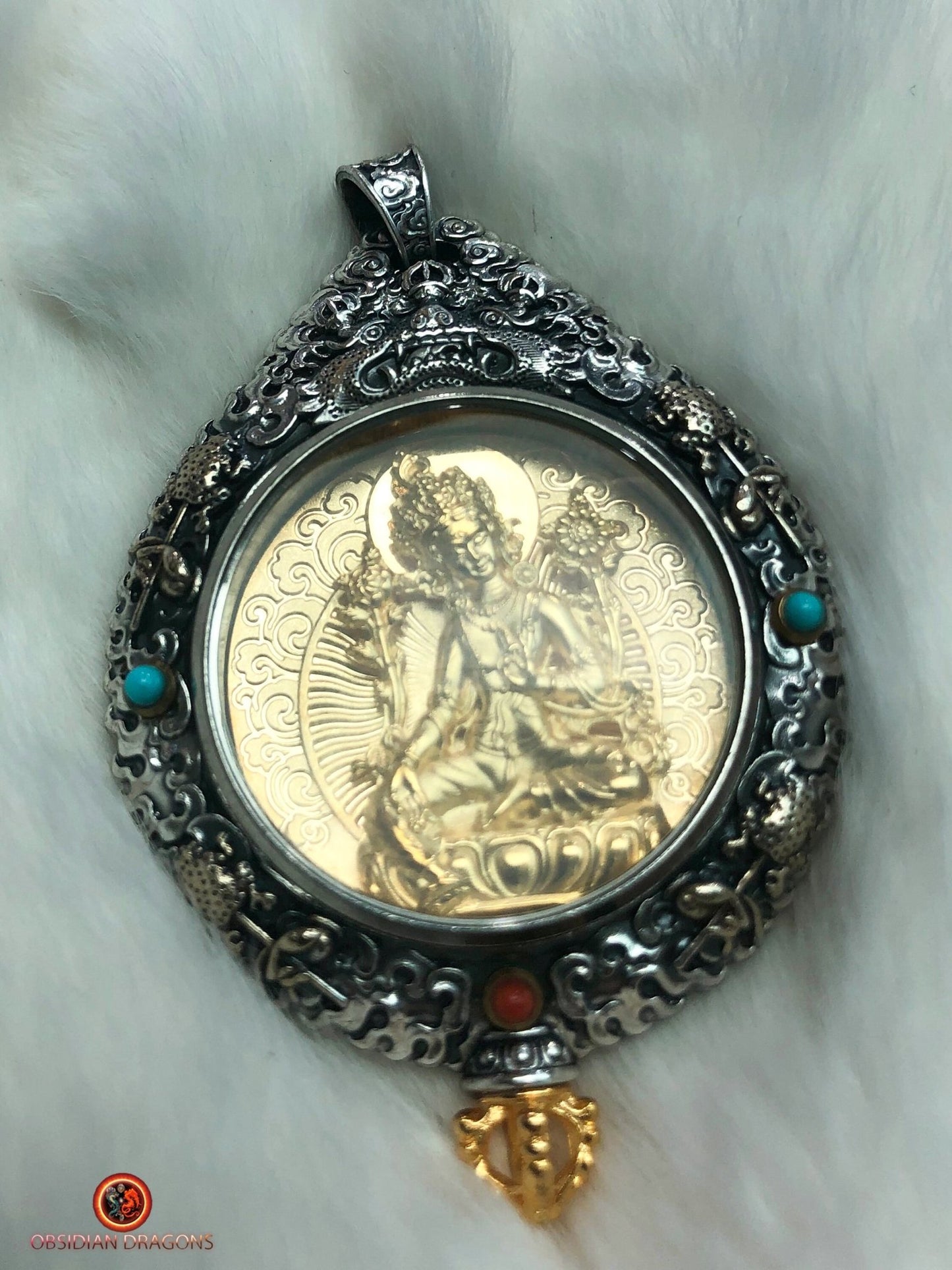Amulette de tara verte - Protection du bagua luo pan | obsidian dragons
