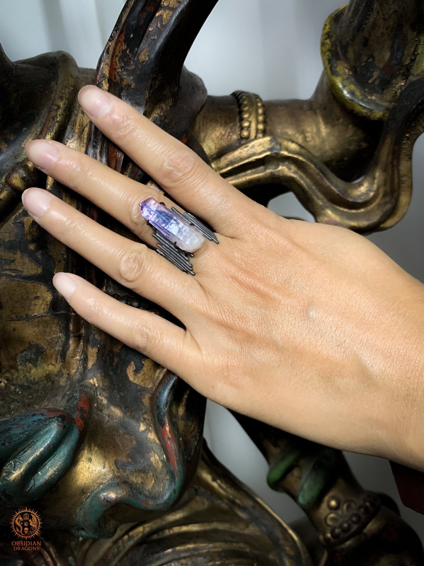 Bague Améthyste et Argent – Pointe d’Améthyste de Vera Cruz | obsidian dragons