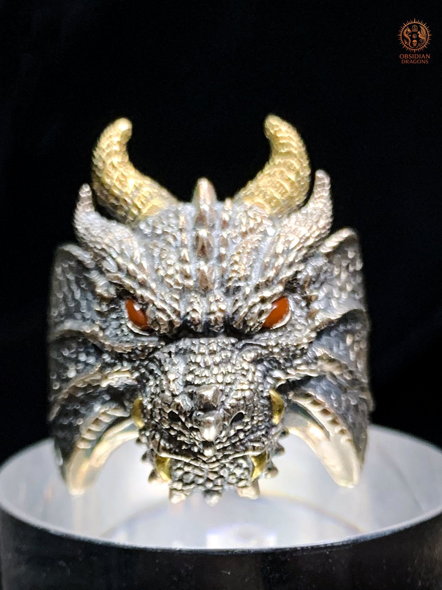 Bague Dragon - Argent 925 - Talisman Feng Shui | obsidian dragons