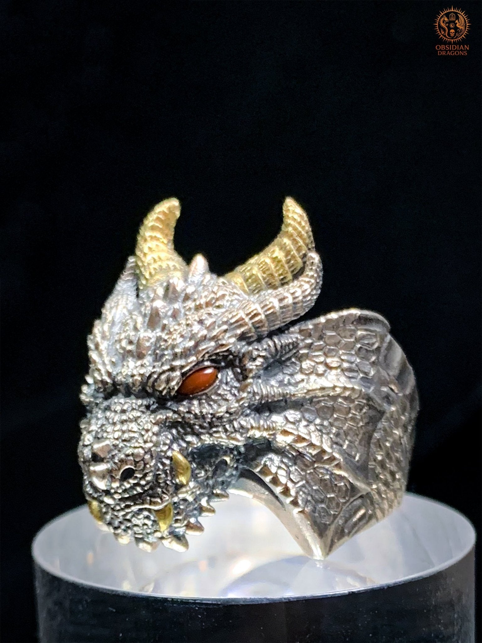 Bague Dragon - Argent 925 - Talisman Feng Shui | obsidian dragons