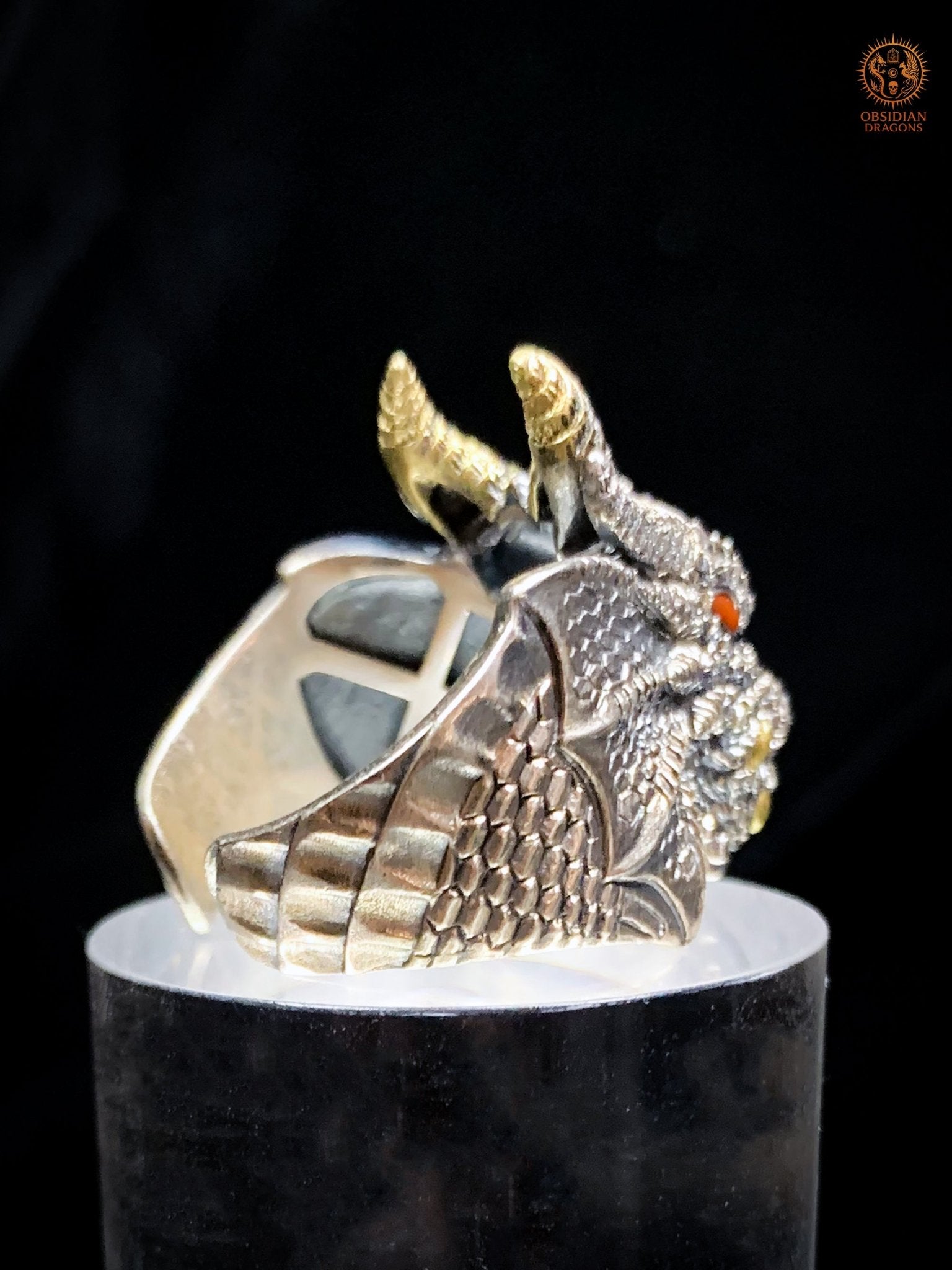 Bague Dragon - Argent 925 - Talisman Feng Shui | obsidian dragons
