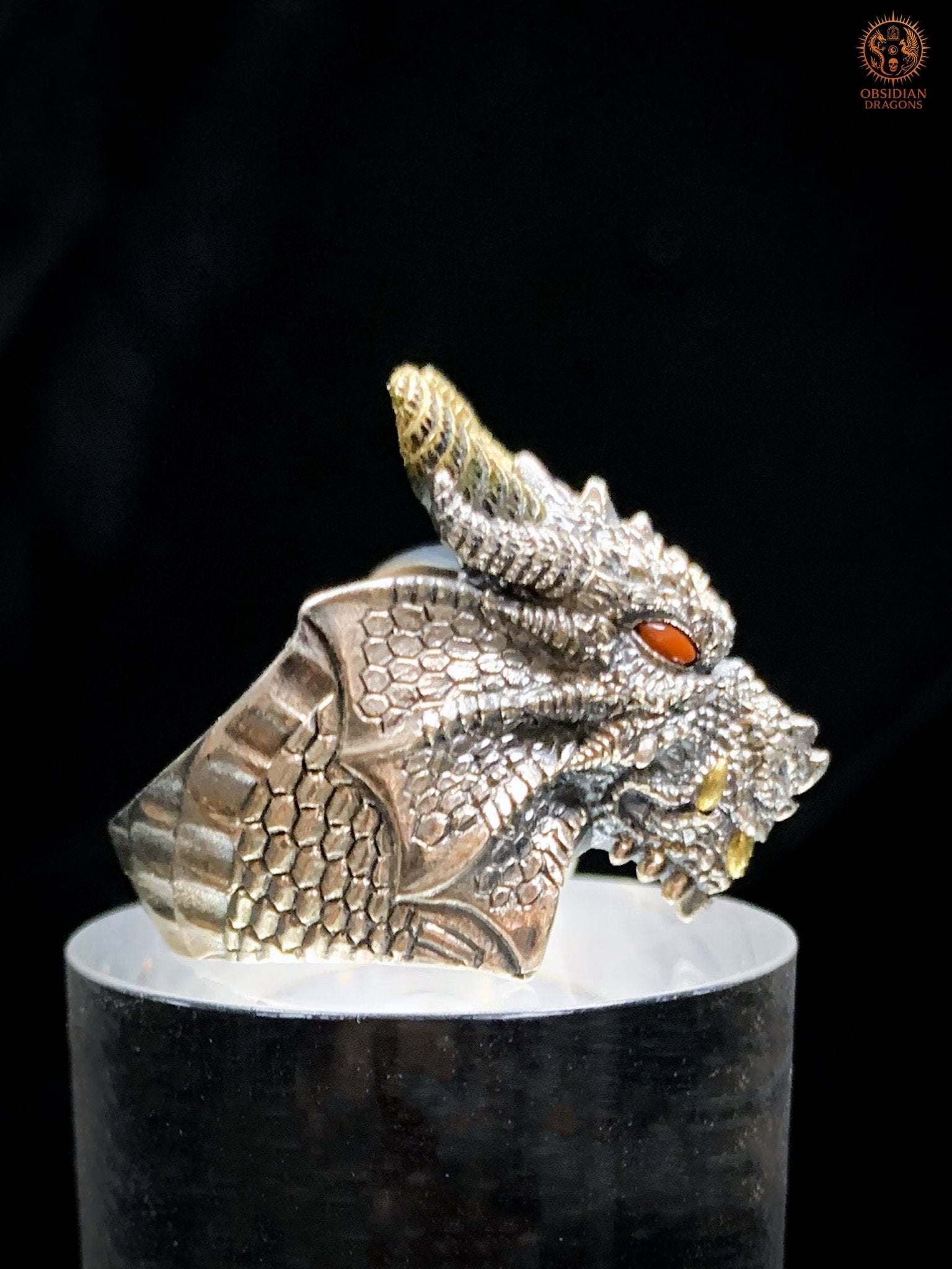 Bague Dragon - Argent 925 - Talisman Feng Shui | obsidian dragons