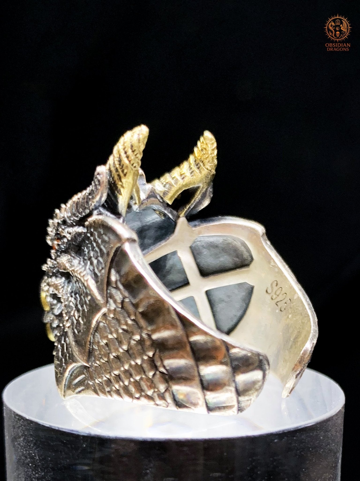 Bague Dragon - Argent 925 - Talisman Feng Shui | obsidian dragons