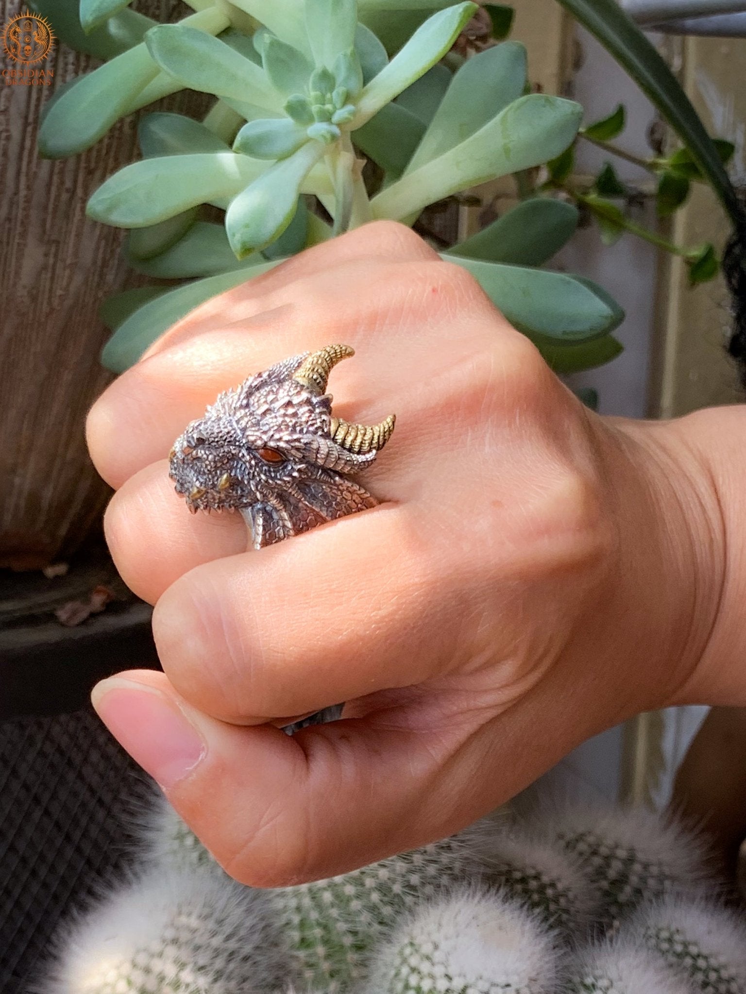 Bague Dragon - Argent 925 - Talisman Feng Shui | obsidian dragons