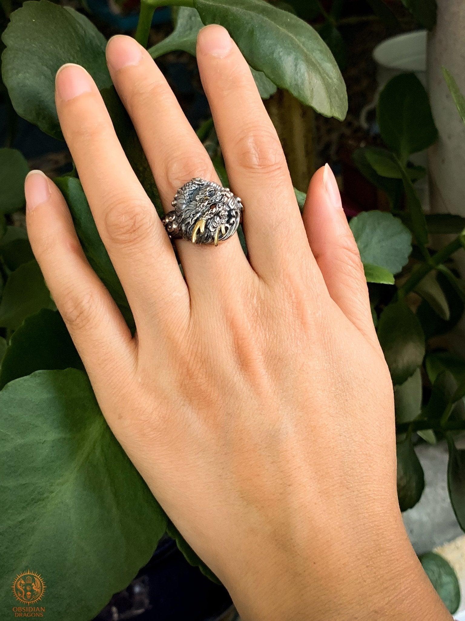 Bague Dragon - Bixi - argent 925 - Protection Feng Shui | obsidian dragons