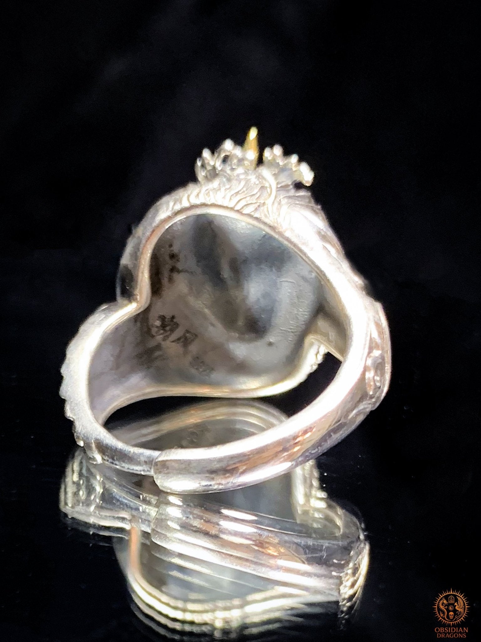 Bague Dragon - Chaofeng - argent 925 - Protection Feng Shui | obsidian dragons