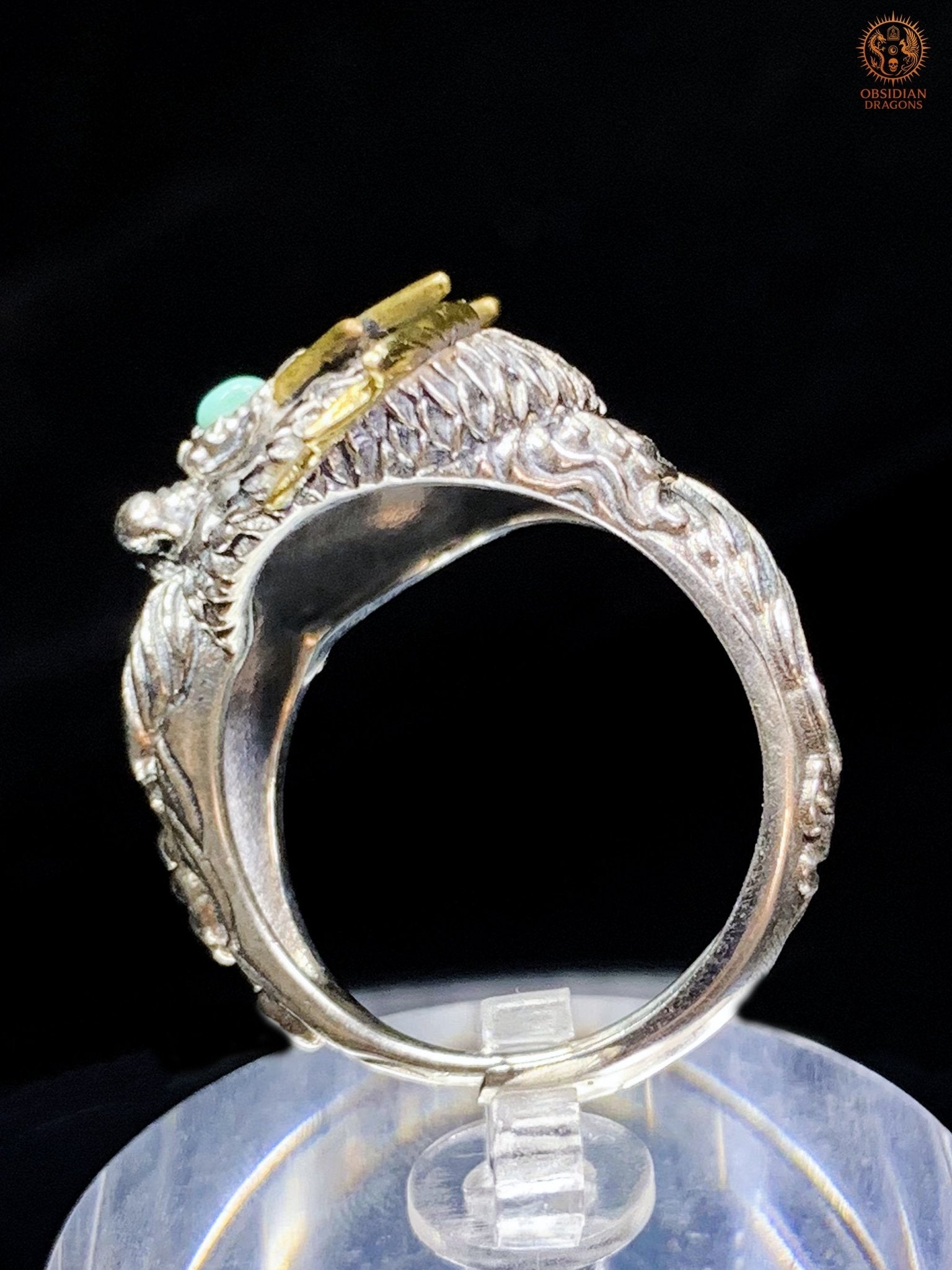 Bague Dragon - Chiwen - argent 925 - Protection Feng Shui | obsidian dragons