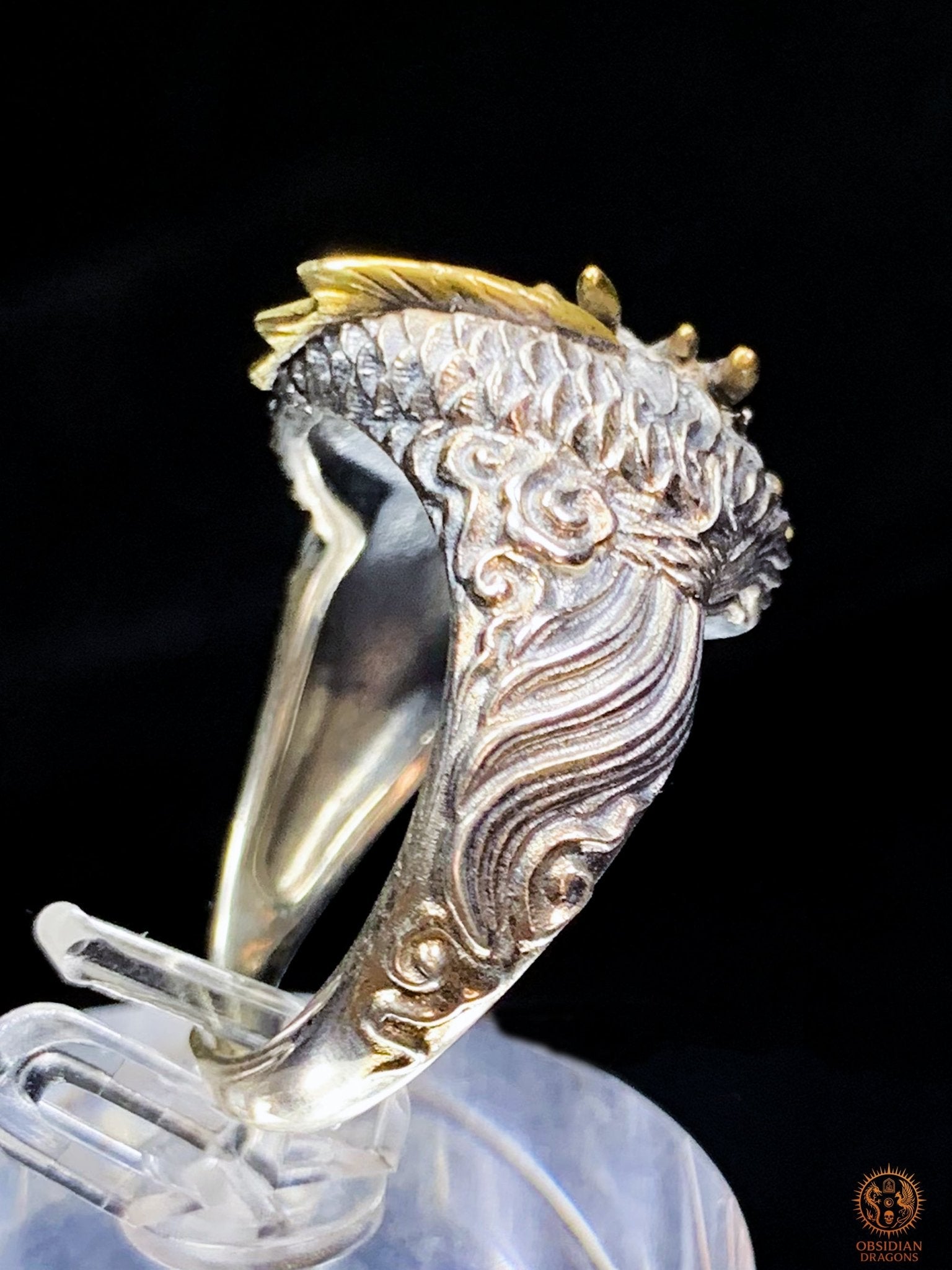 Bague Dragon - Chiwen - argent 925 - Protection Feng Shui | obsidian dragons