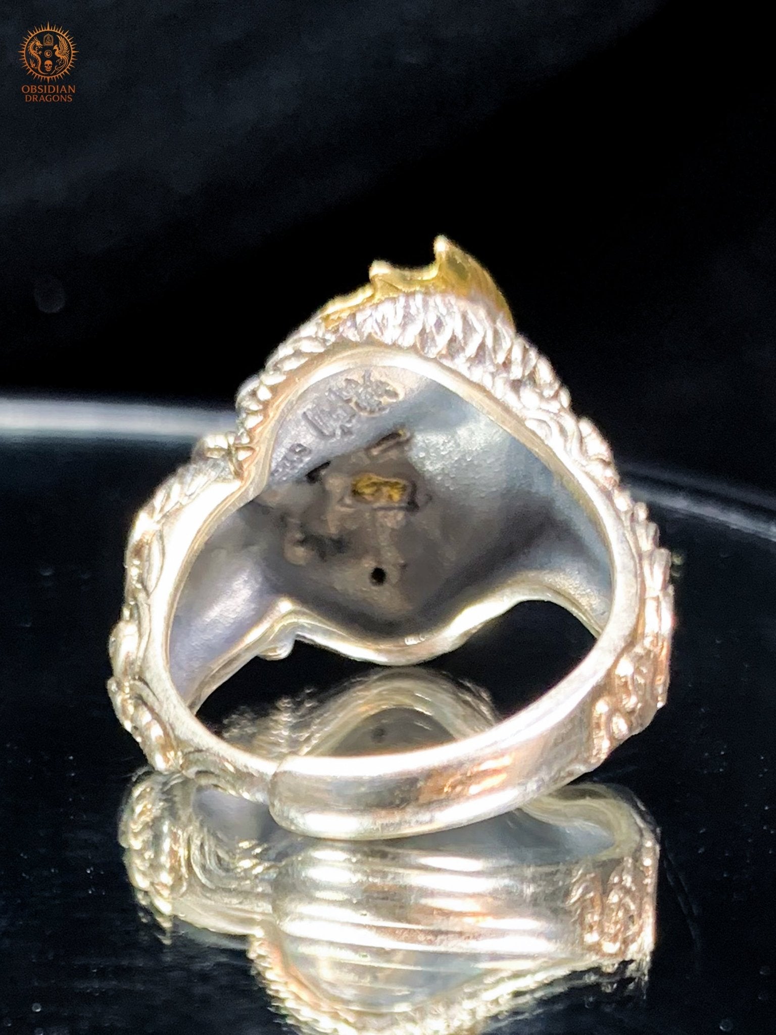 Bague Dragon - Chiwen - argent 925 - Protection Feng Shui - obsidian dragons