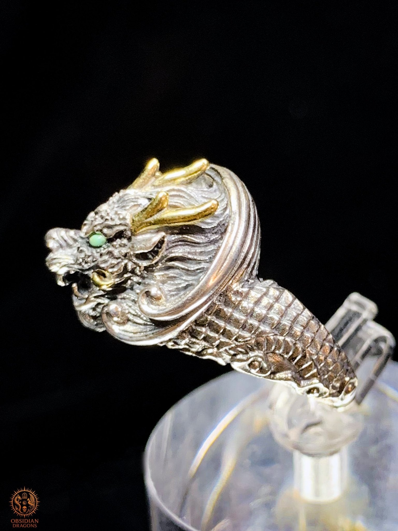 Bague Dragon - Fuxi - argent 925 - Protection Feng Shui | obsidian dragons