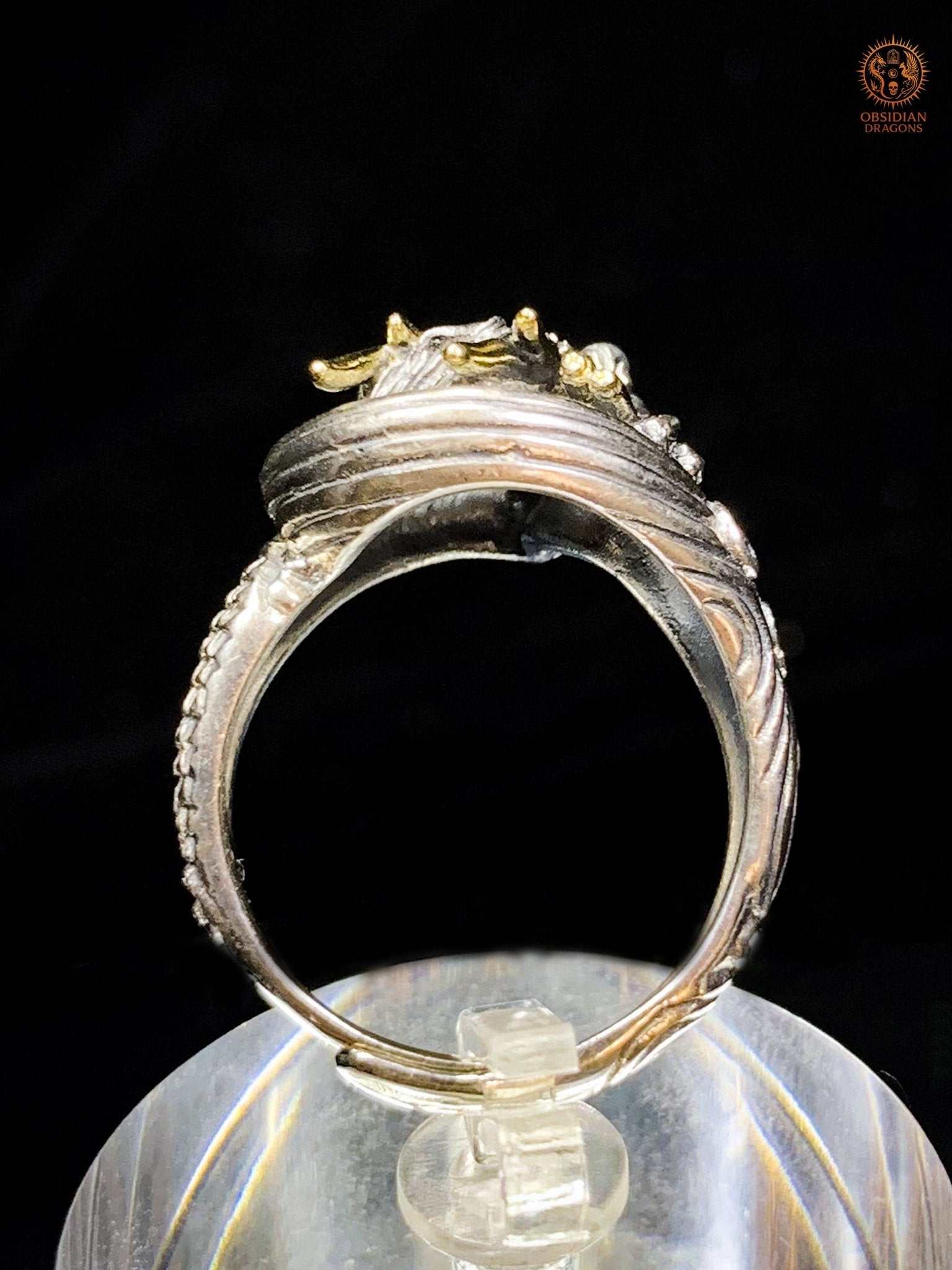 Bague Dragon - Fuxi - argent 925 - Protection Feng Shui | obsidian dragons