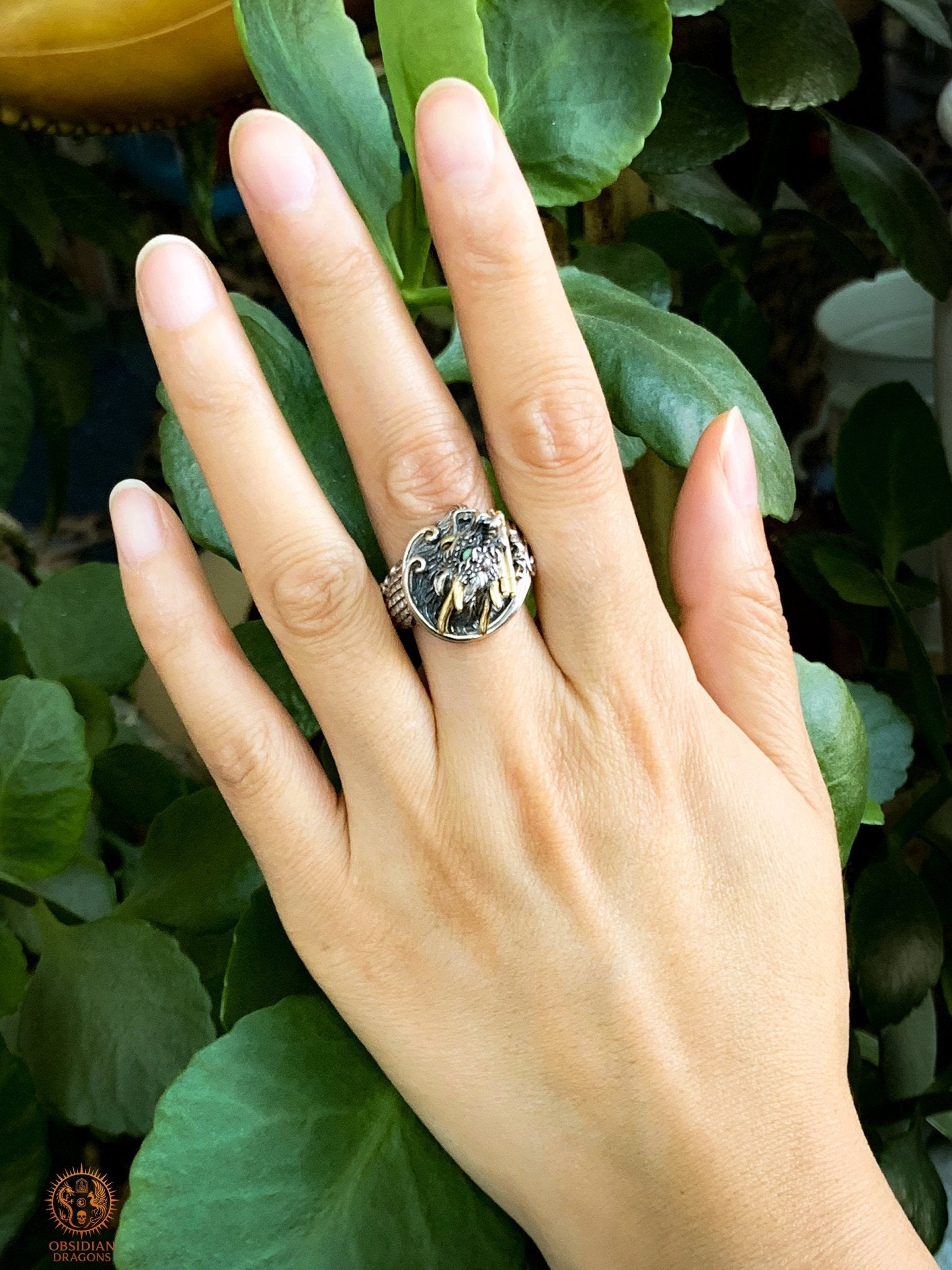 Bague Dragon - Fuxi - argent 925 - Protection Feng Shui | obsidian dragons