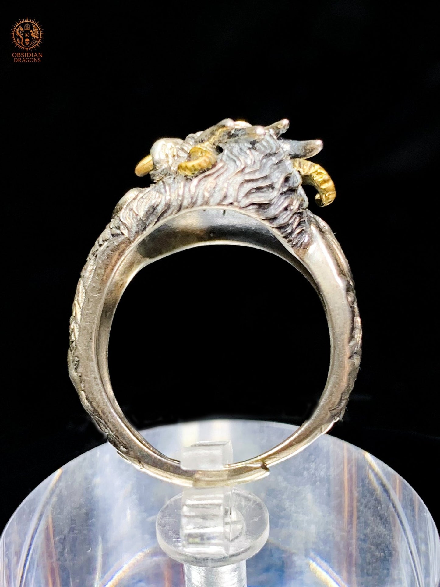 Bague Dragon - Qiuniu - argent 925 - Protection Feng Shui | obsidian dragons