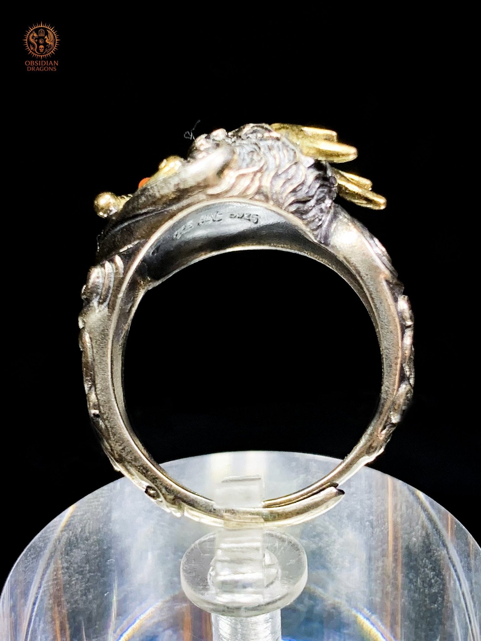 Bague Dragon - Yazi - argent 925 - Protection Feng Shui | obsidian dragons