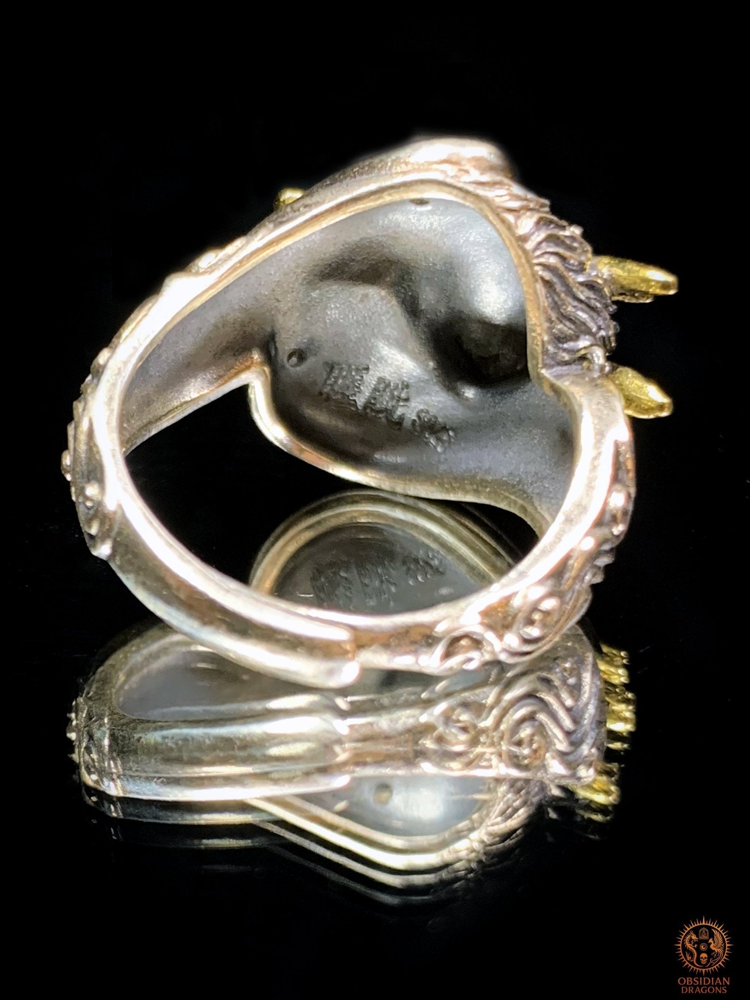 Bague Dragon - Yazi - argent 925 - Protection Feng Shui | obsidian dragons