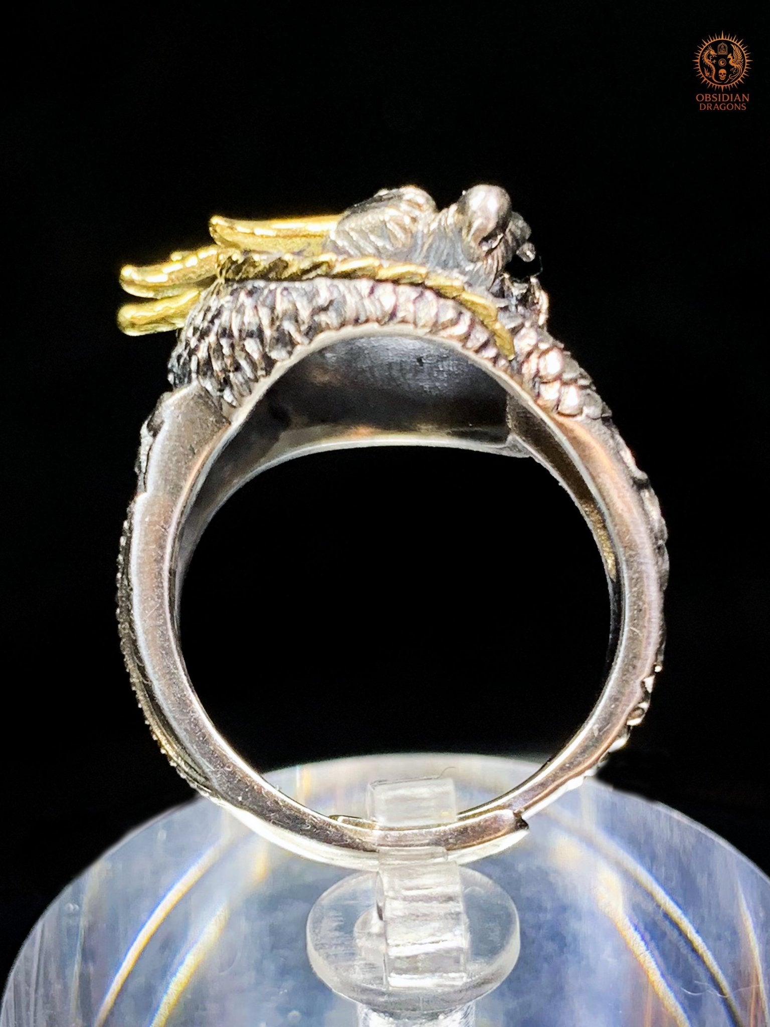 Bague Dragon - pulao - argent 925 - Protection Feng Shui | obsidian dragons