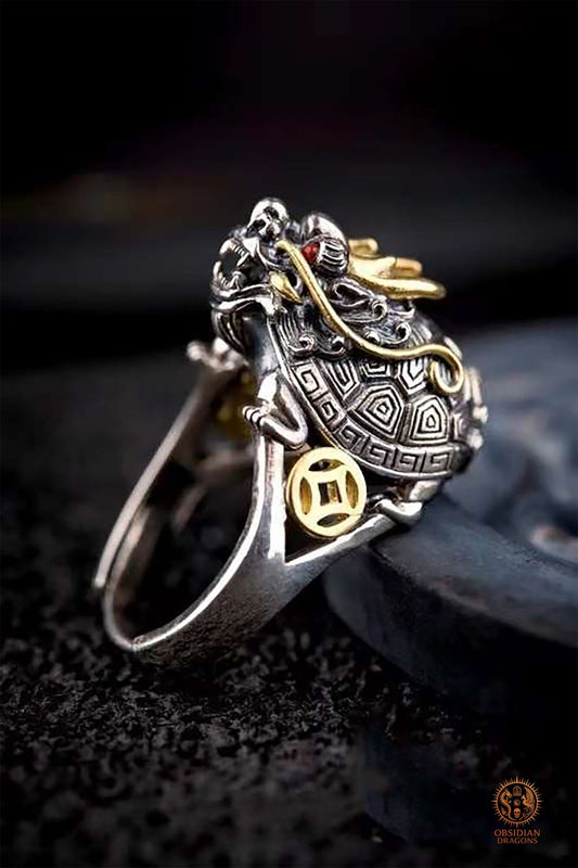 Bague dragon Bixi- protection et stabilité | obsidian dragons