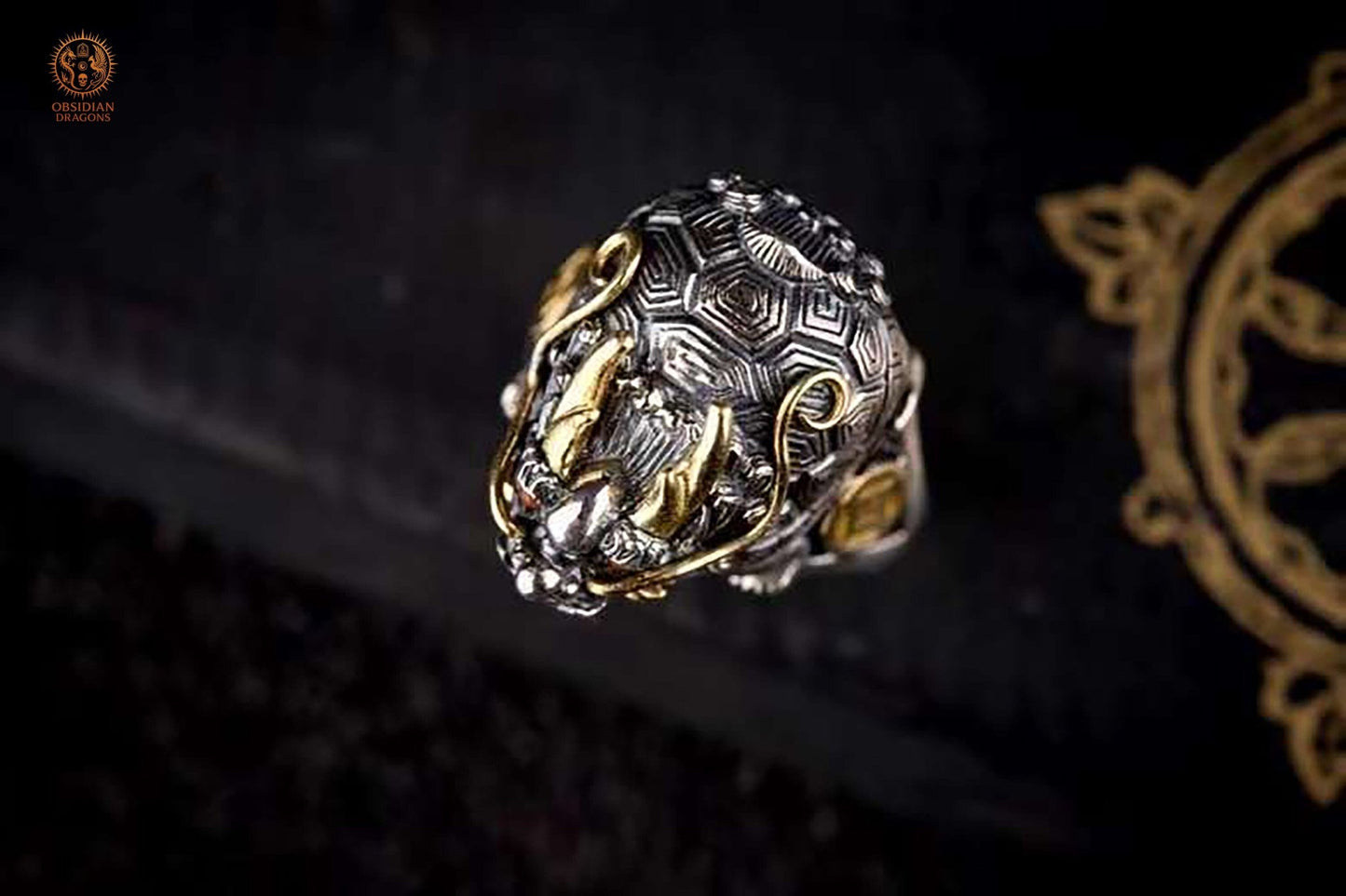 Bague dragon Bixi- protection et stabilité | obsidian dragons