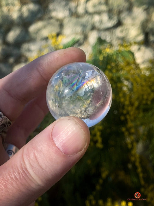Boule de Cristal de Roche Naturelle - Reflets Arc en Ciel - Unique | obsidian dragons