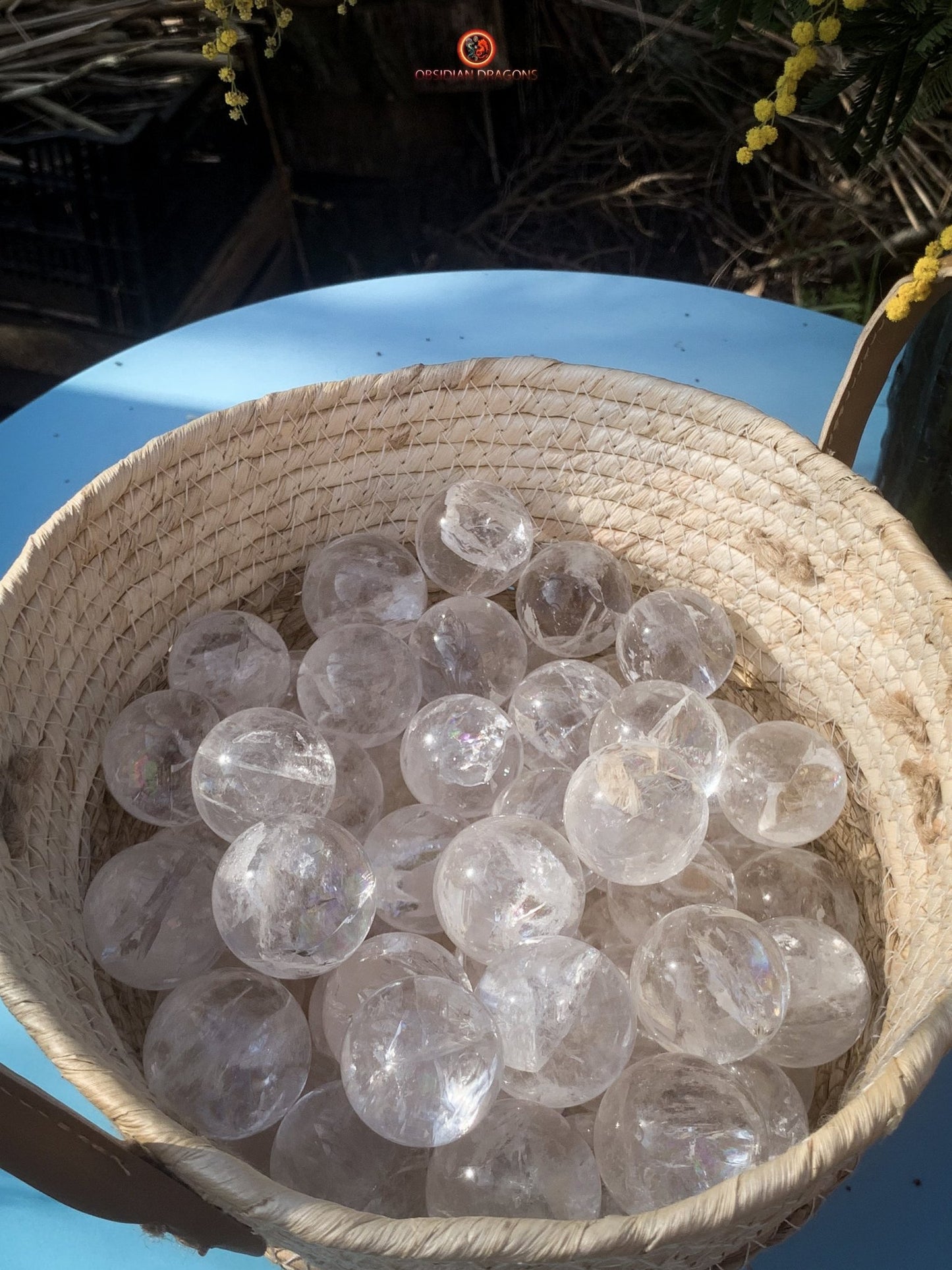 Boule de Cristal de Roche Naturelle - Reflets Arc en Ciel - Unique - obsidian dragons