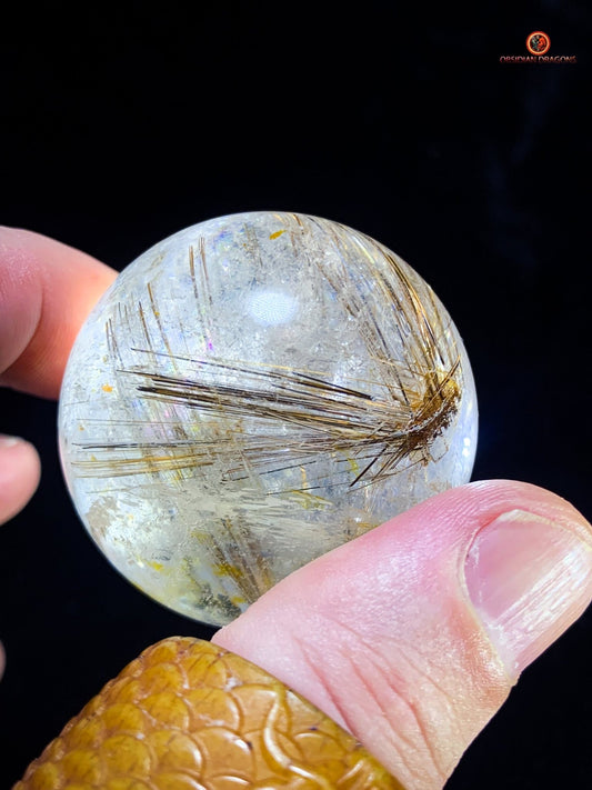 Boule de quartz rutile – Reflets Arc-en-ciel | obsidian dragons