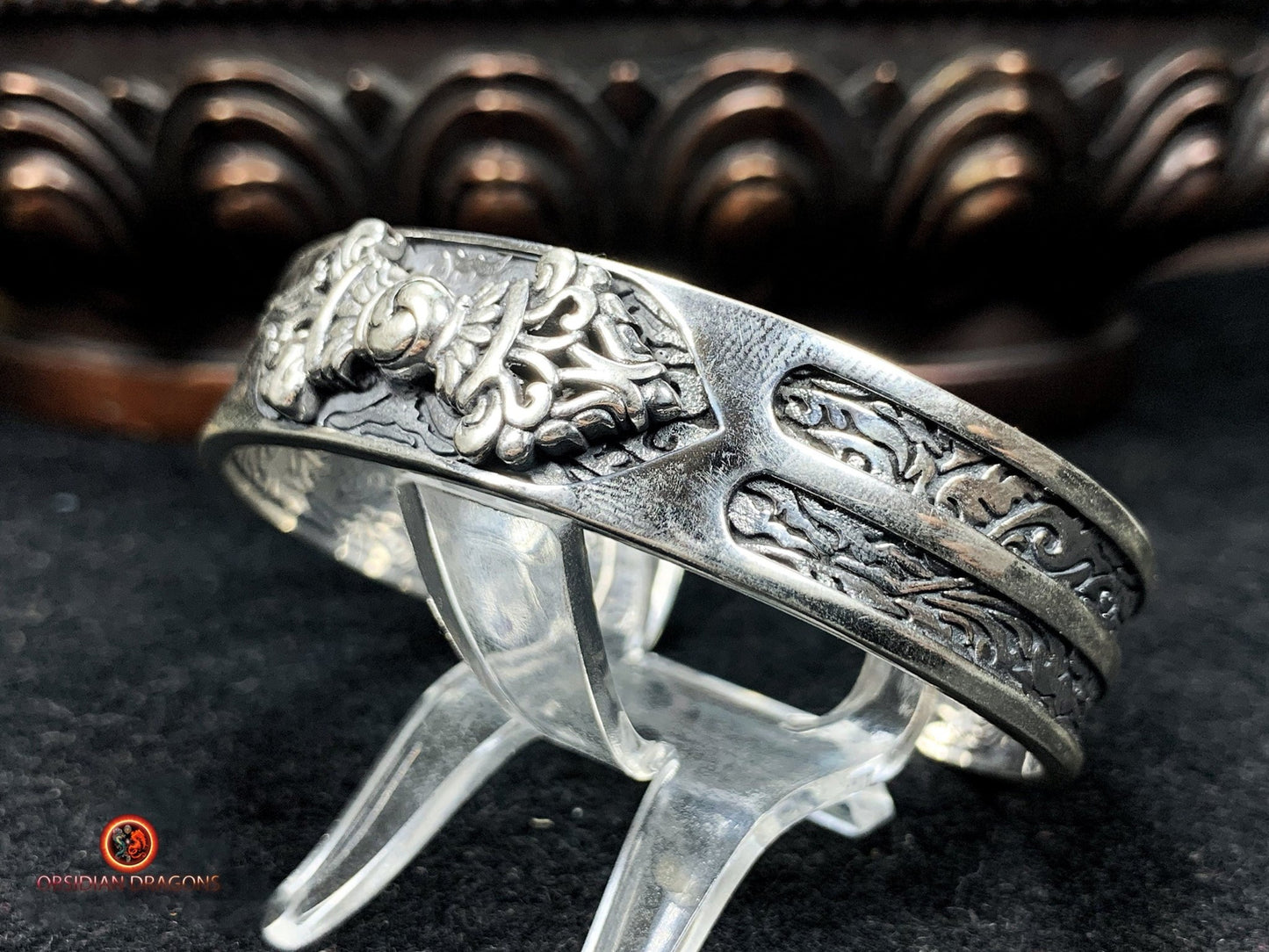 Bracelet Bouddhiste en Argent - Puissance du Dorjé | obsidian dragons