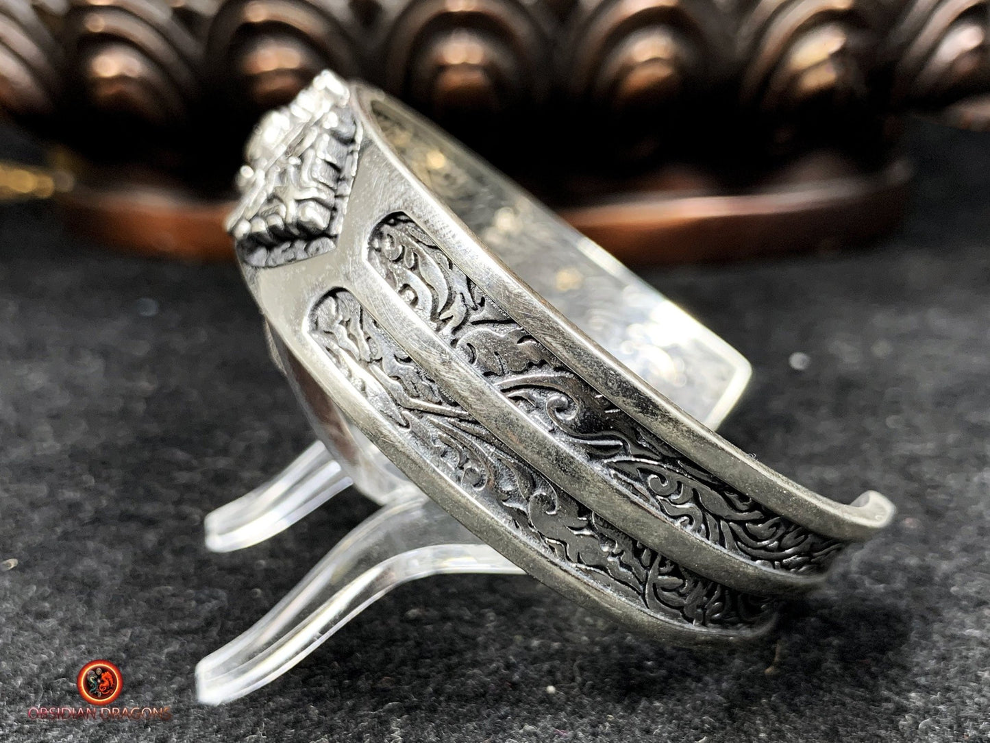 Bracelet Bouddhiste en Argent - Puissance du Dorjé | obsidian dragons