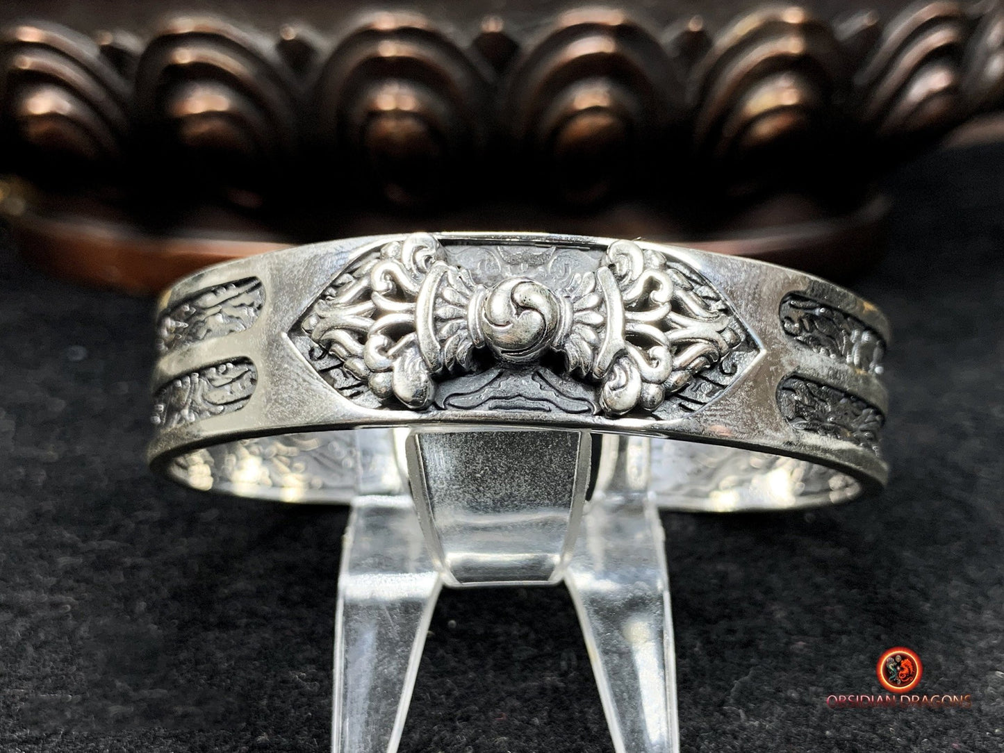 Bracelet Bouddhiste en Argent - Puissance du Dorjé | obsidian dragons