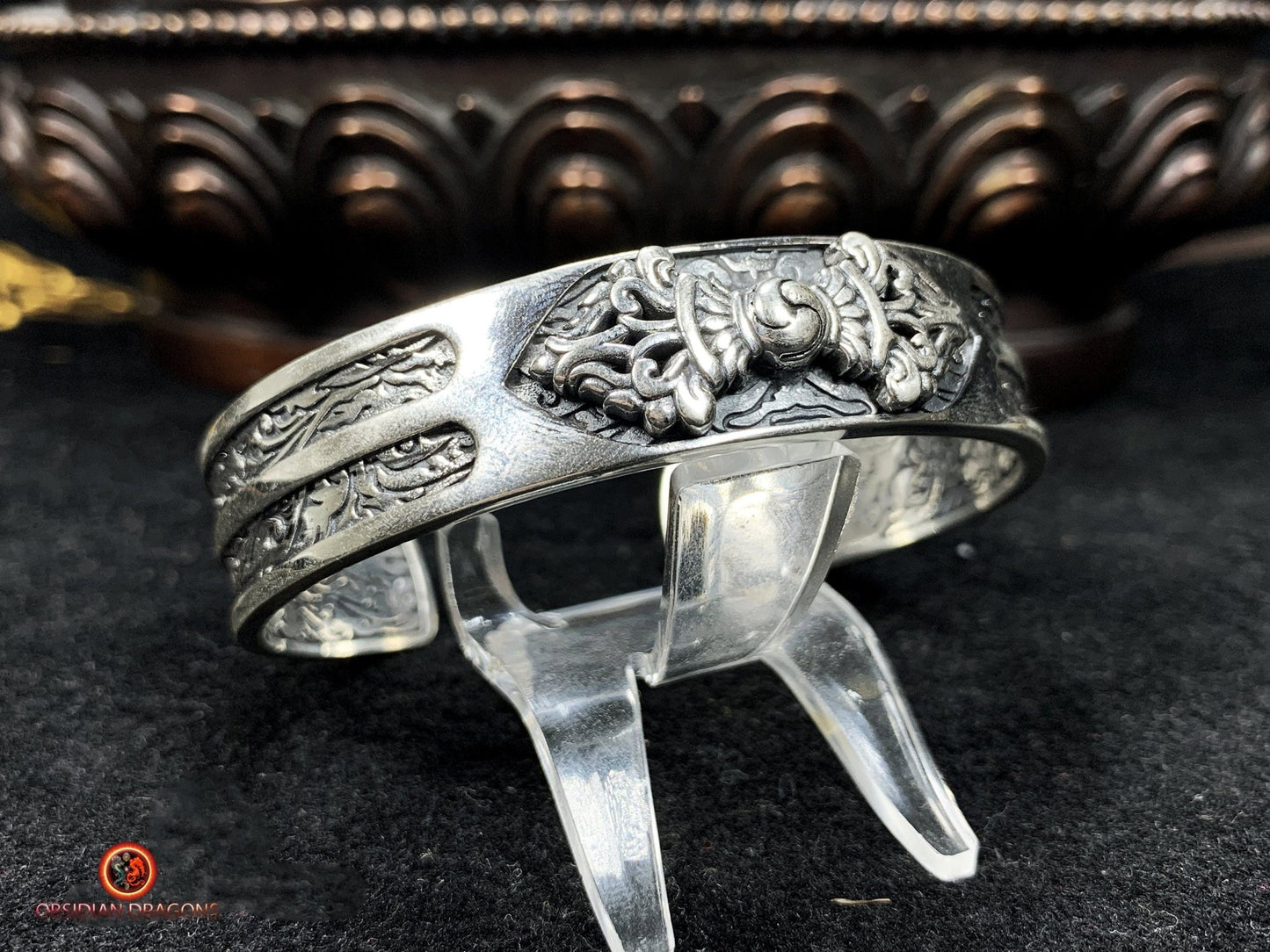 Bracelet Bouddhiste en Argent - Puissance du Dorjé | obsidian dragons