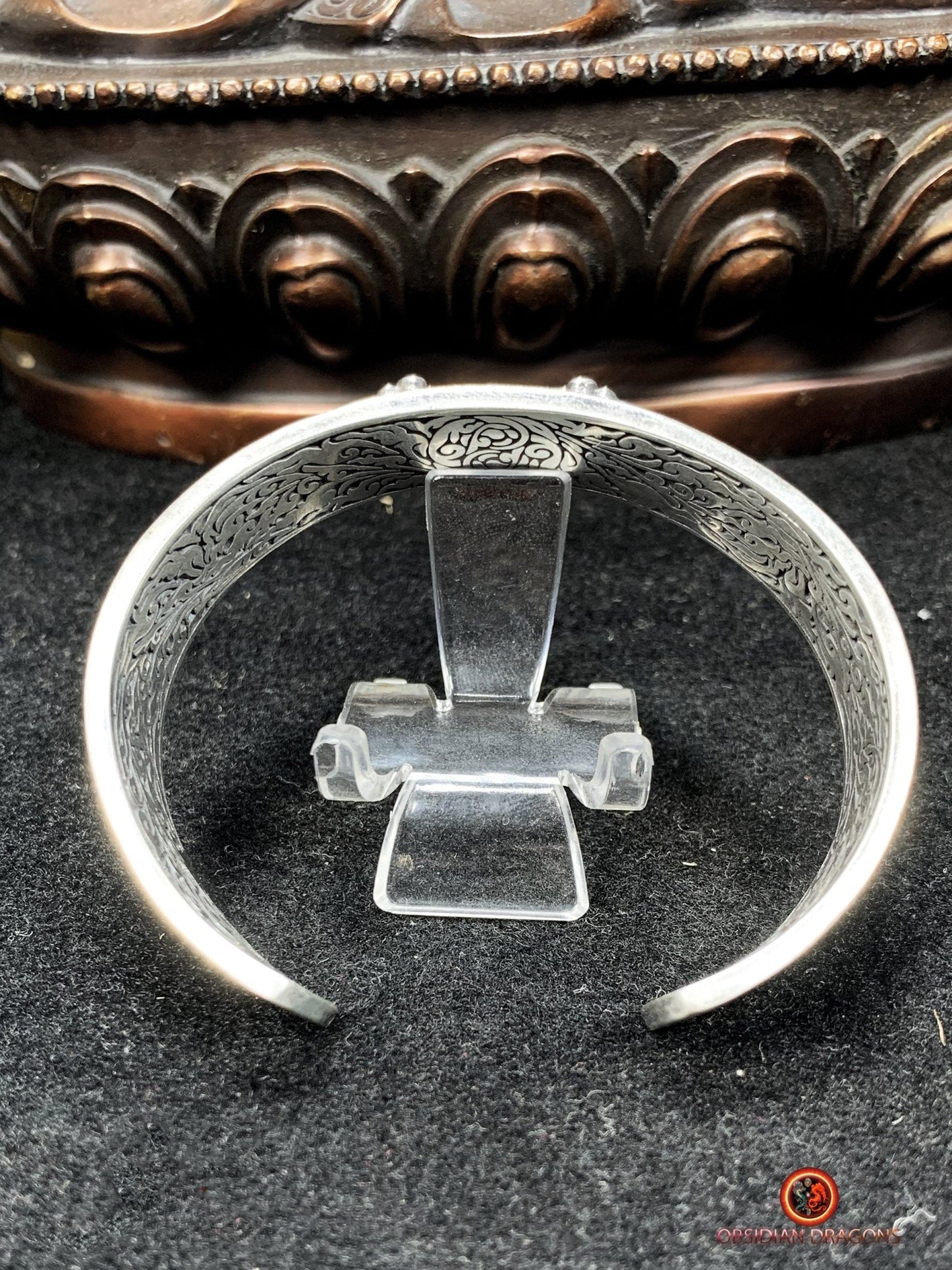 Bracelet Bouddhiste en Argent - Puissance du Dorjé | obsidian dragons