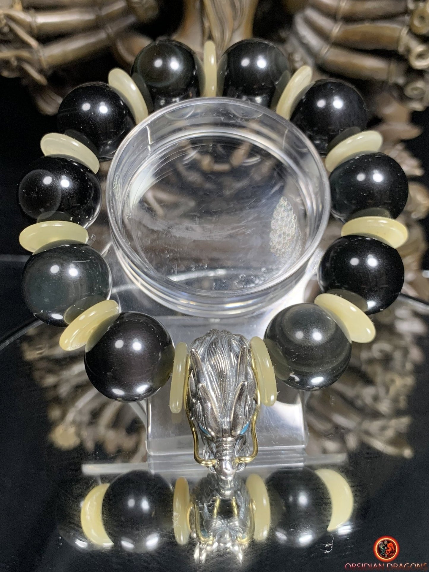 Bracelet Dragon en Obsidienne Oeil Céleste - Éveil Spirituel | obsidian dragons