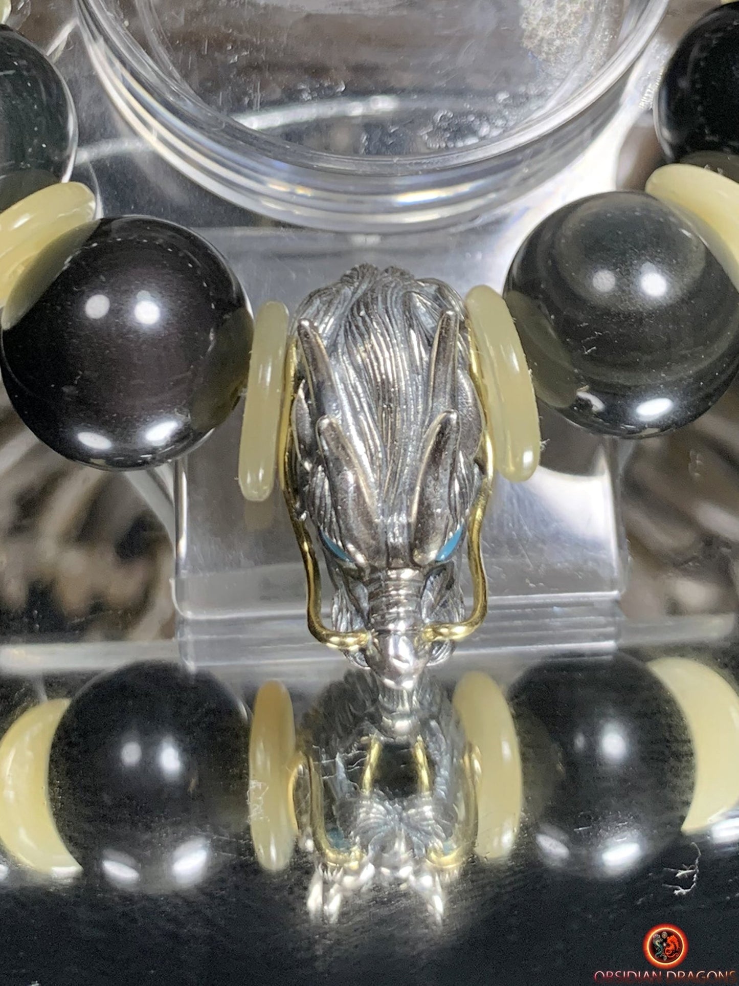 Bracelet Dragon en Obsidienne Oeil Céleste - Éveil Spirituel | obsidian dragons