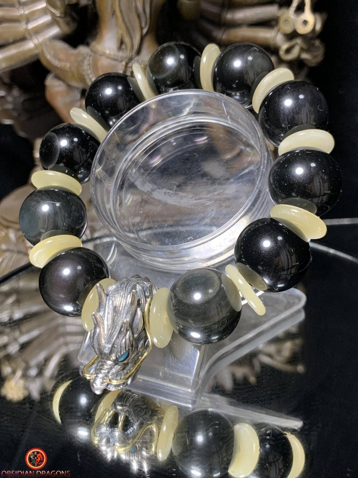 Bracelet Dragon en Obsidienne Oeil Céleste - Éveil Spirituel | obsidian dragons