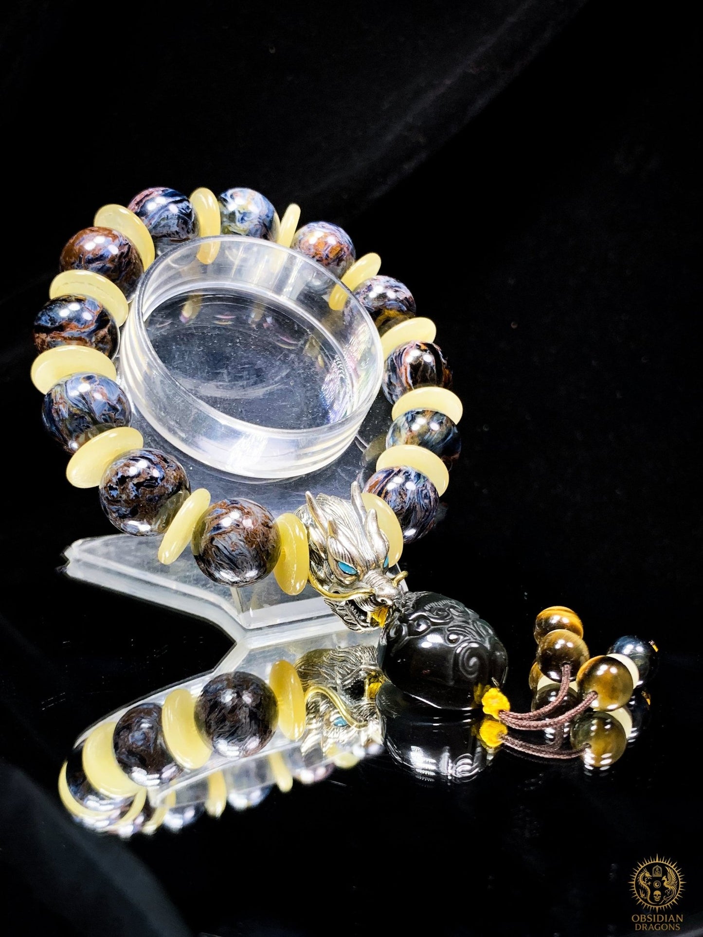 Bracelet Dragon en Pietersite et Argent 925 - Pièce Unique | obsidian dragons