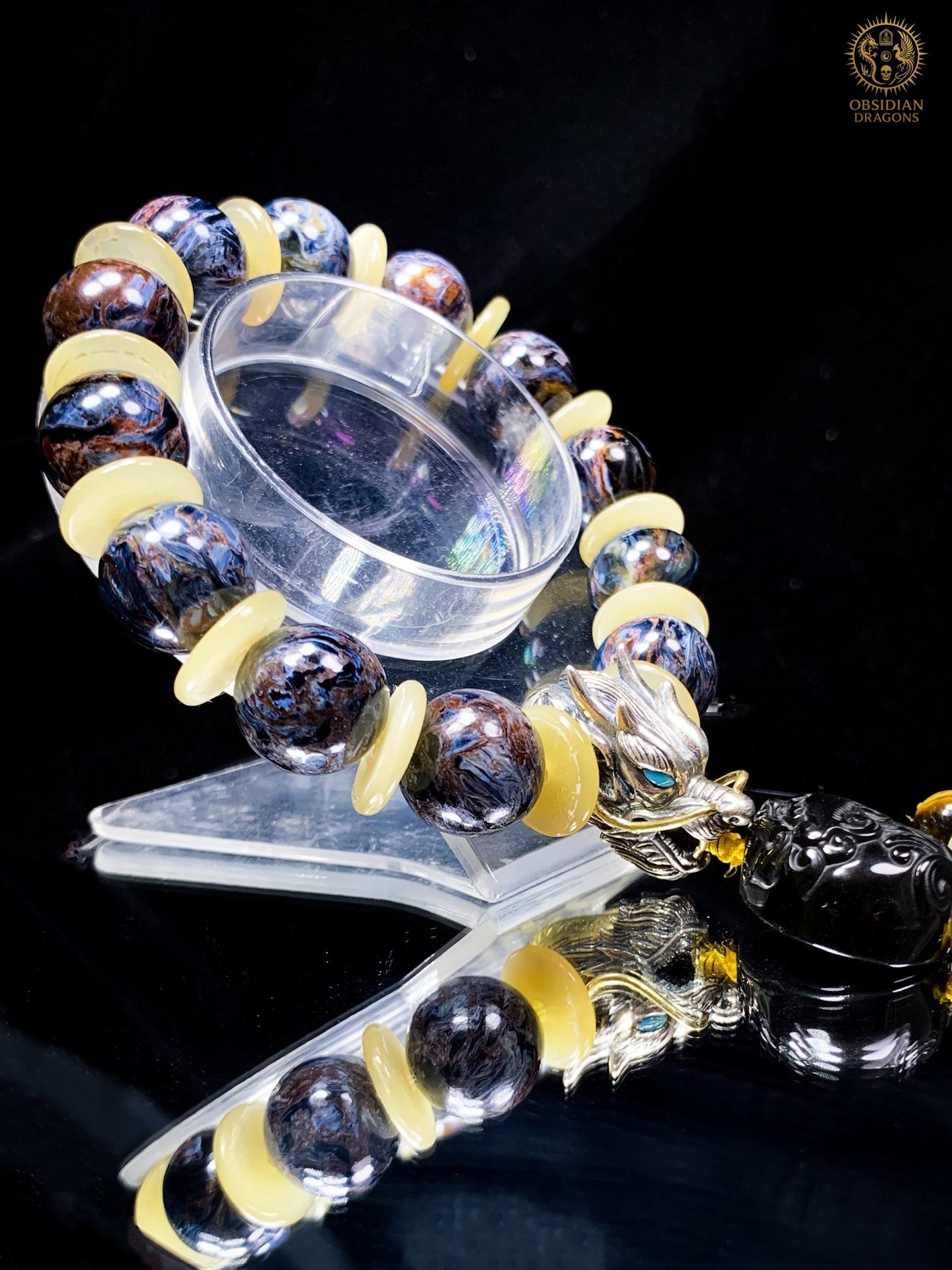 Bracelet Dragon en Pietersite et Argent 925 - Pièce Unique | obsidian dragons