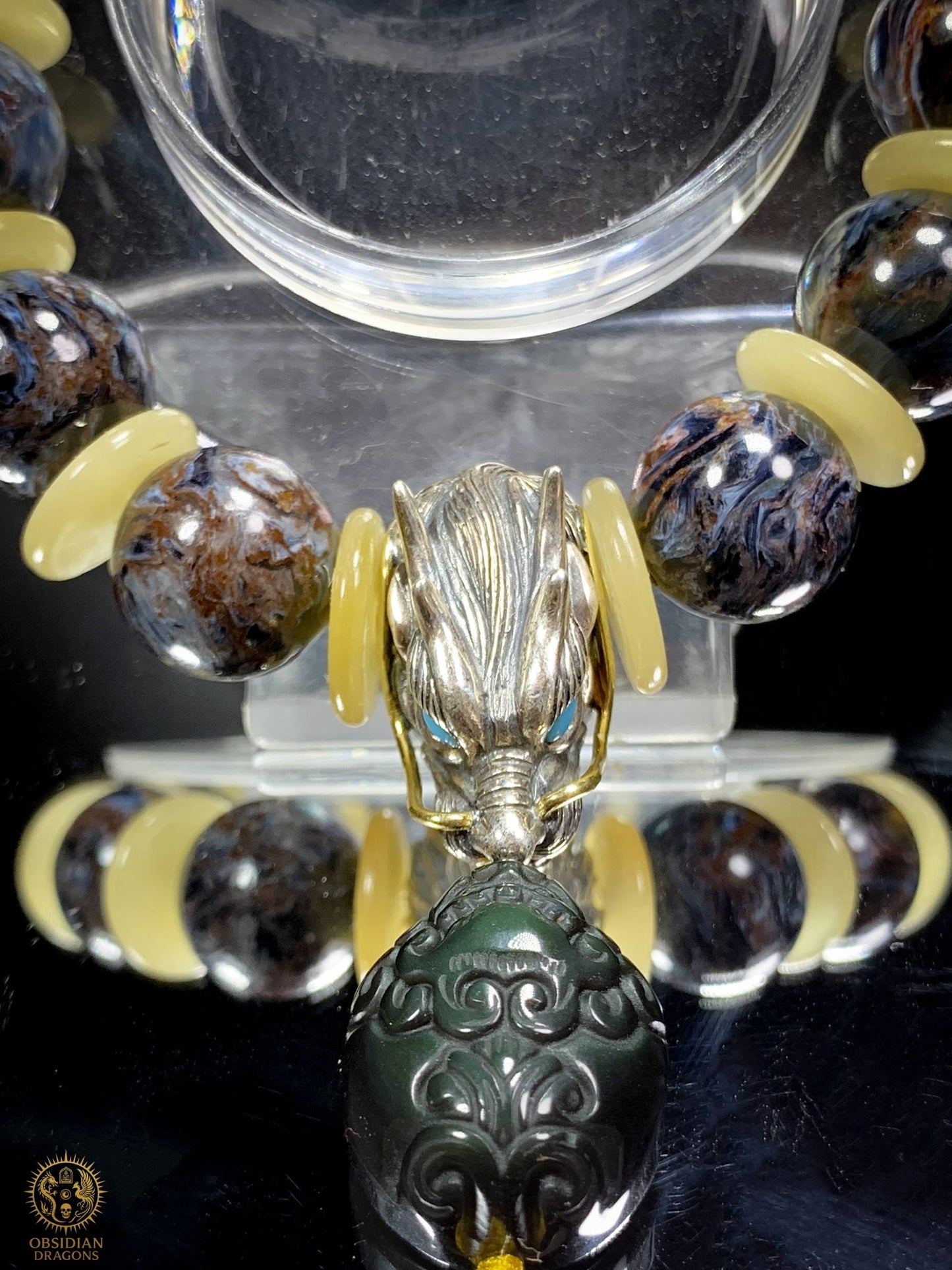 Bracelet Dragon en Pietersite et Argent 925 - Pièce Unique | obsidian dragons