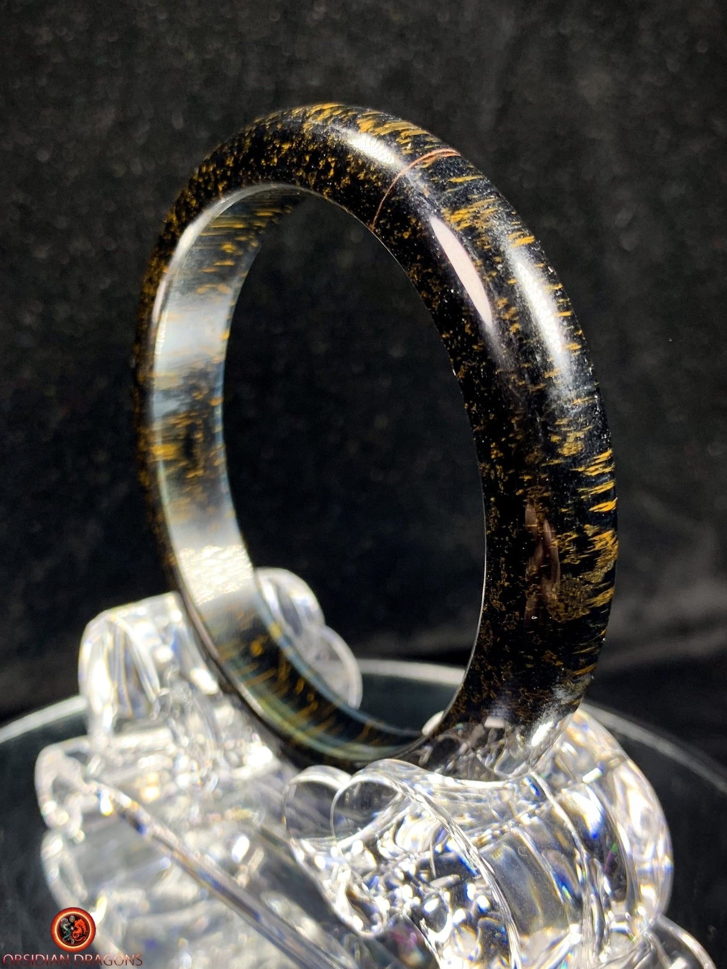 Bracelet Jonc en Œil de Faucon Naturel - Brillance et Harmonie | obsidian dragons