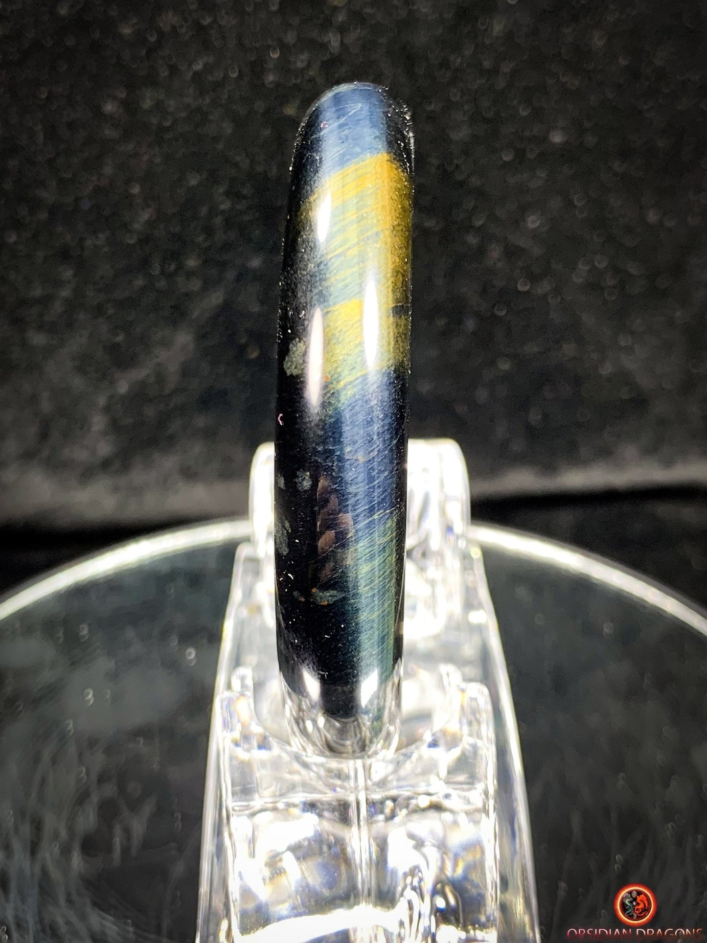 Bracelet Jonc en Œil de Faucon Naturel - Élégance et Brillance | obsidian dragons