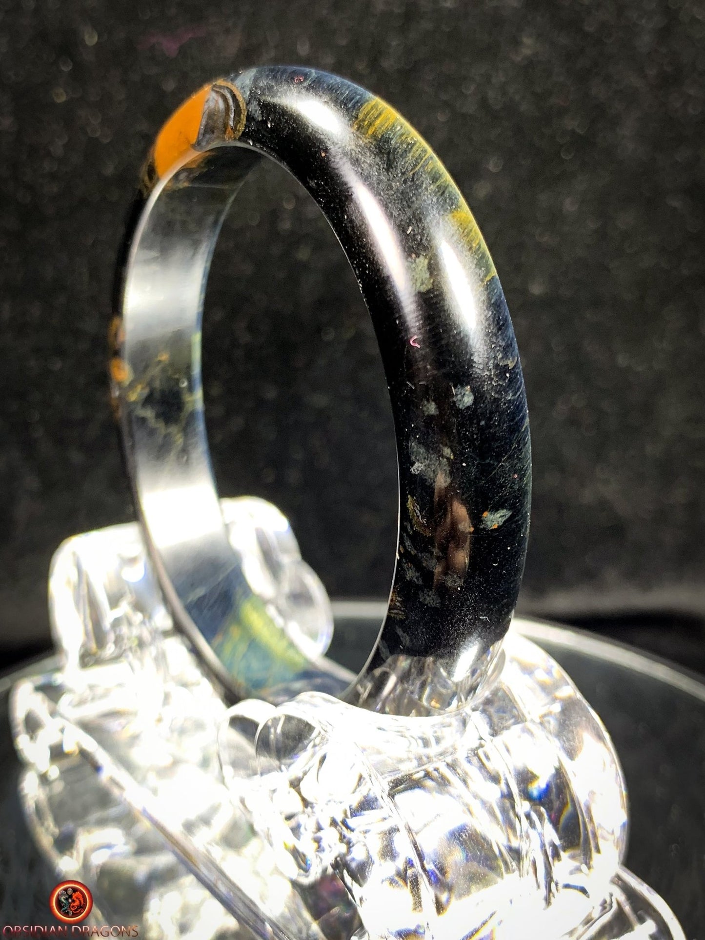 Bracelet Jonc en Œil de Faucon Naturel - Élégance et Brillance | obsidian dragons