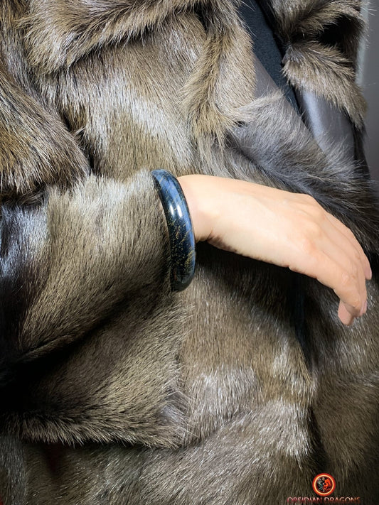 Bracelet Jonc en Œil de Faucon Naturel - Élégance et Raffinement | obsidian dragons