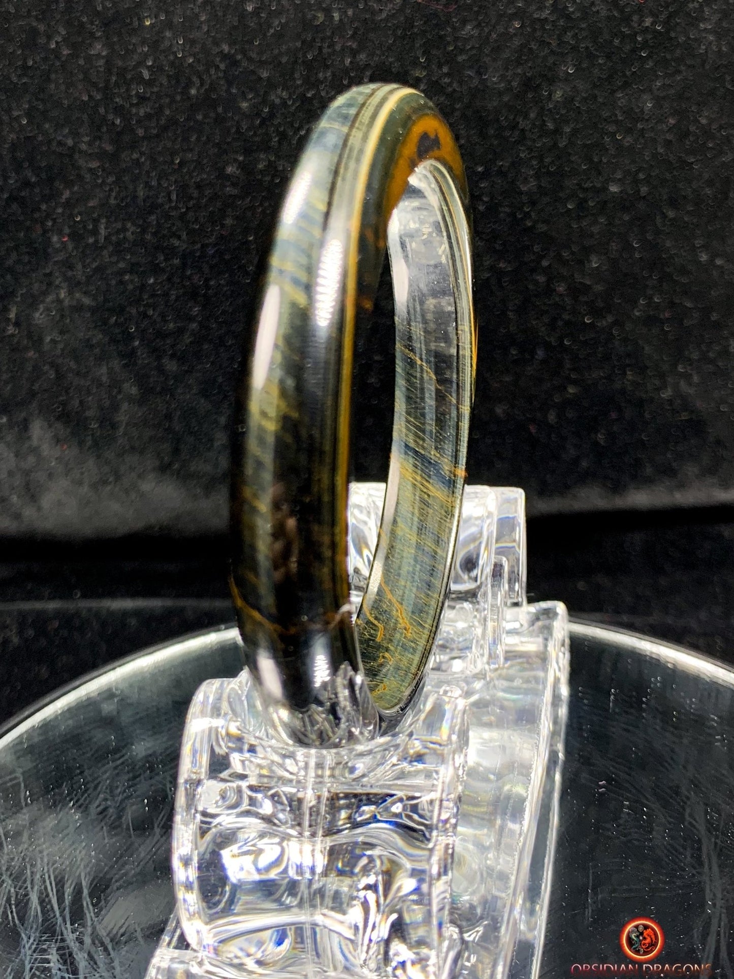 Bracelet Jonc en Œil de Faucon Naturel - Harmonie Et Éclat | obsidian dragons