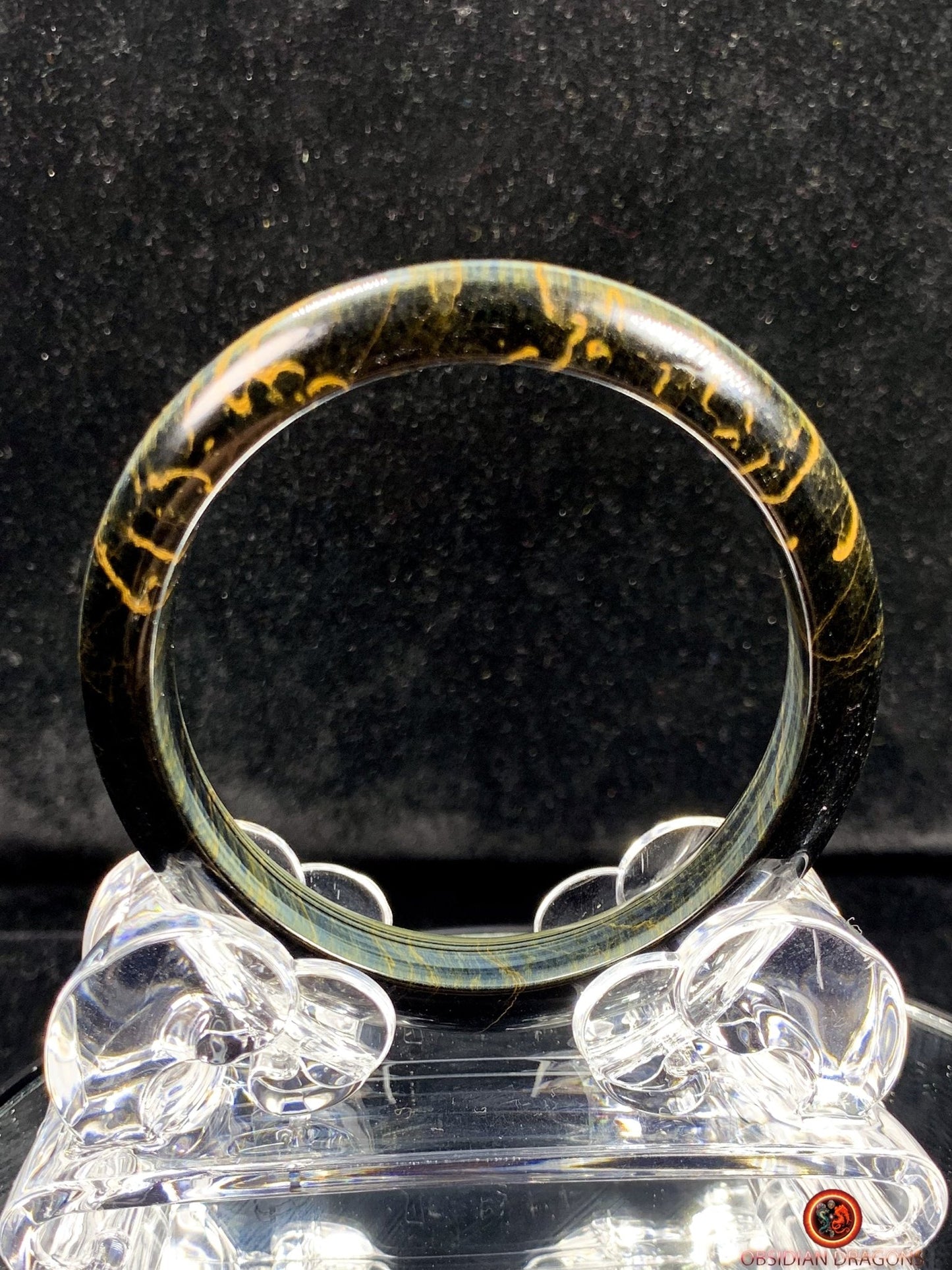 Bracelet Jonc en Œil de Faucon Naturel - Harmonie Et Éclat | obsidian dragons