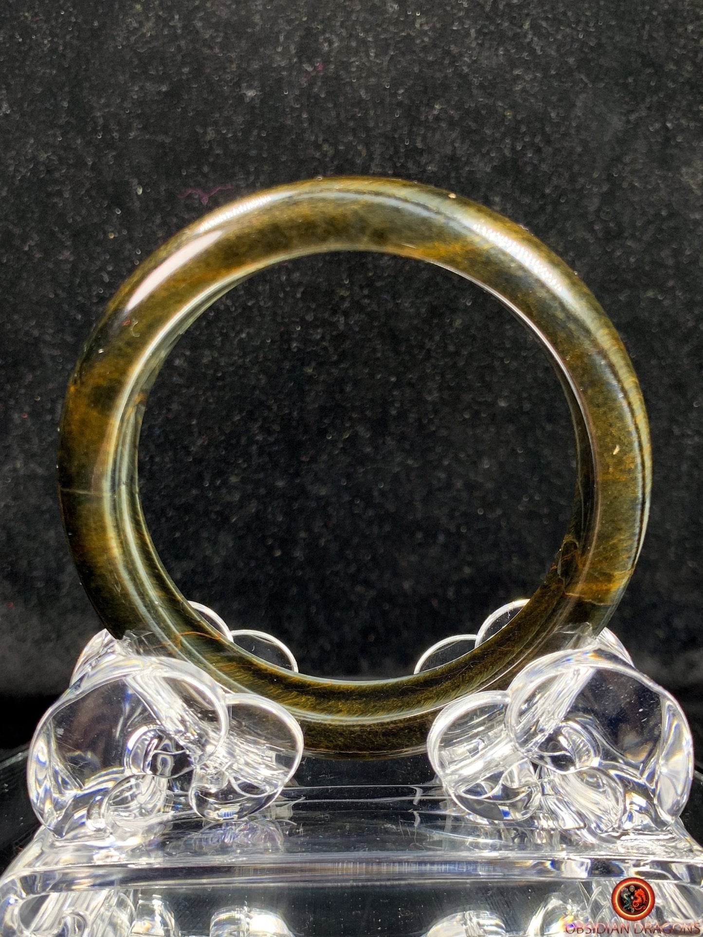 Bracelet Jonc en Œil de Faucon naturel - Élégance et Qualité - obsidian dragons