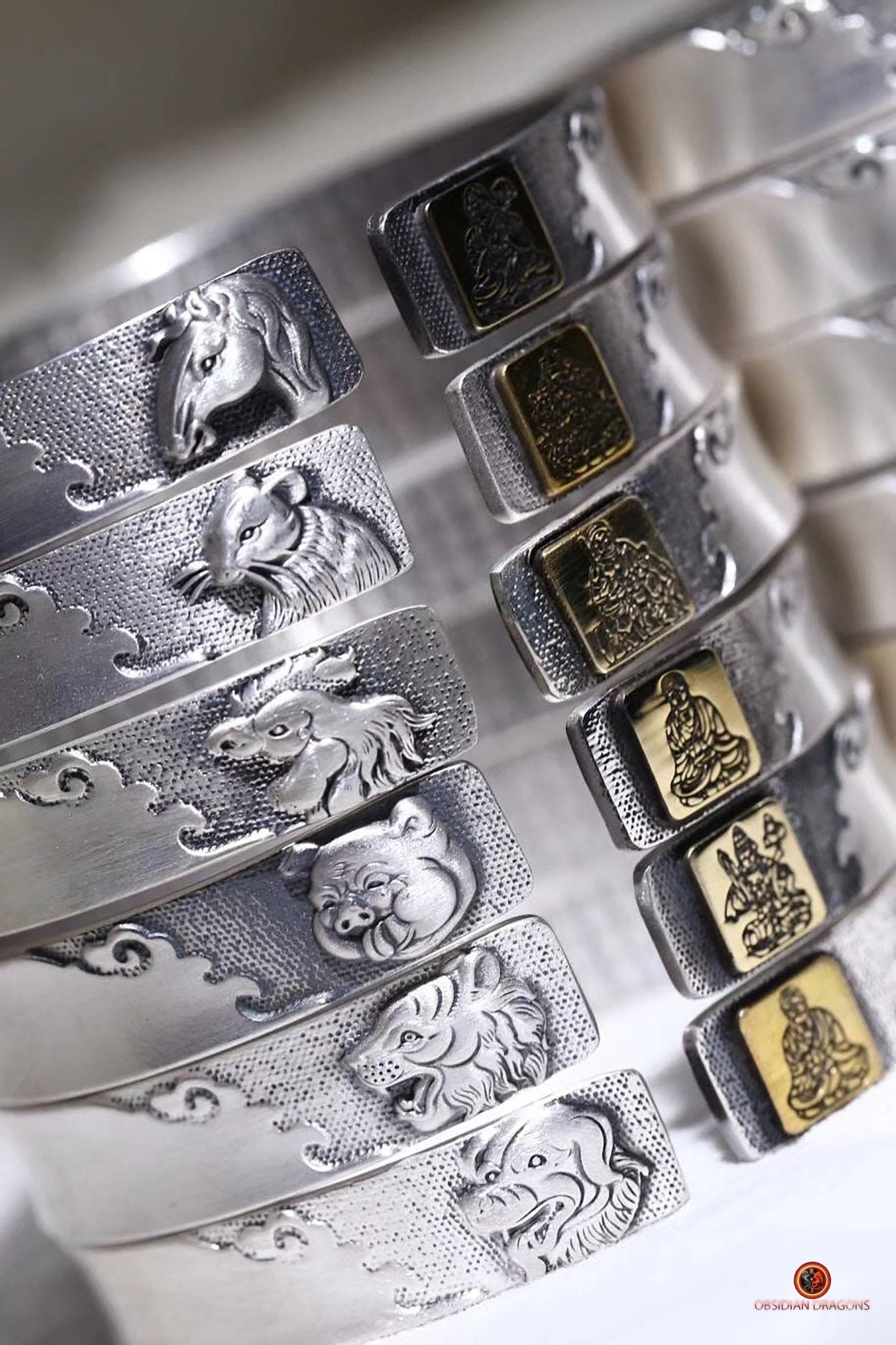 Bracelet de Protection Bouddhiste - Bouddha de Votre Signe Zodiacal - obsidian dragons