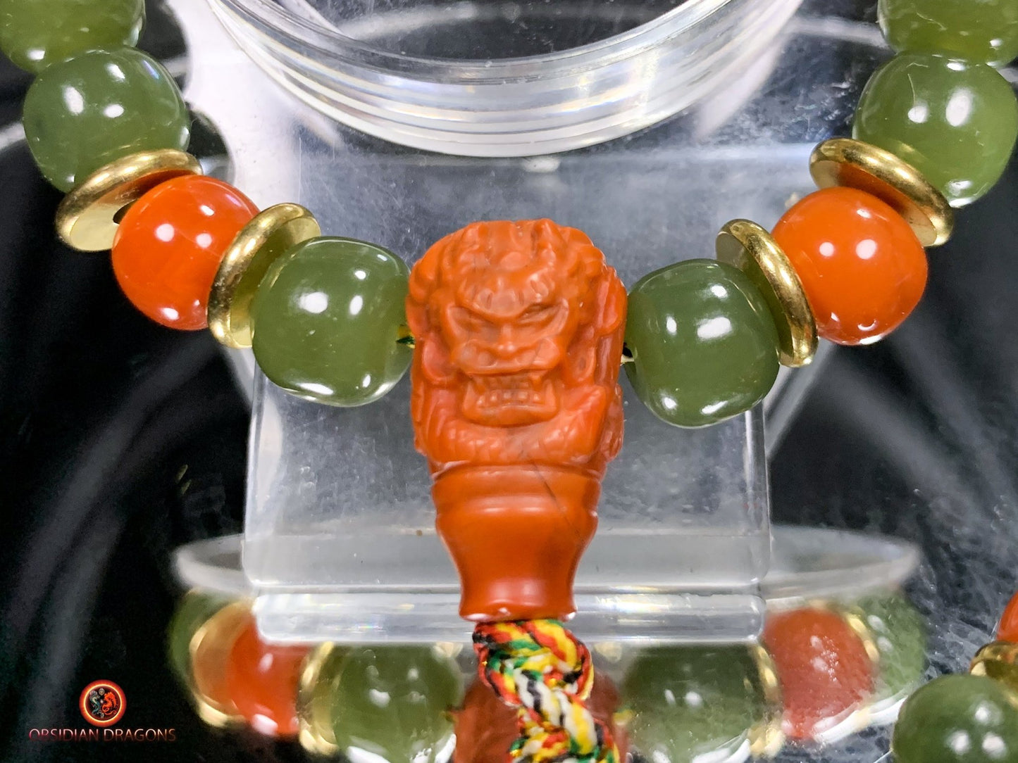 Bracelet dragon en jade - agate - Puissance et sagesse | obsidian dragons