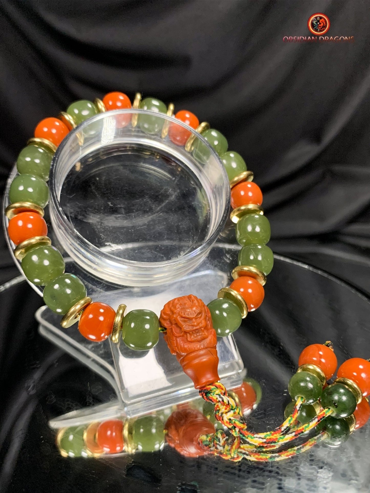 Bracelet dragon en jade - agate - Puissance et sagesse | obsidian dragons